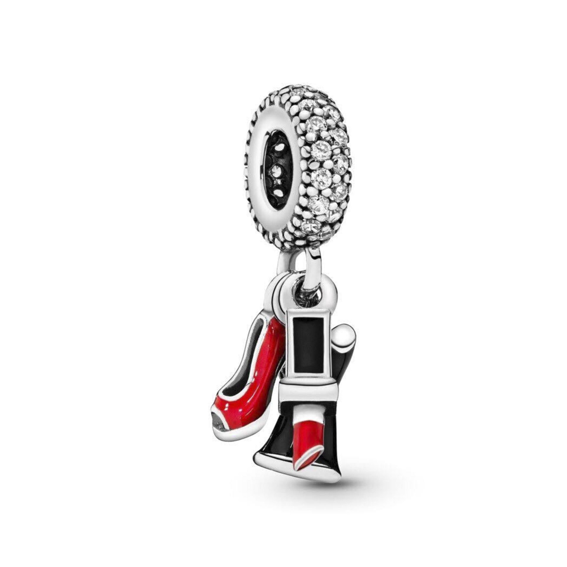 Nur Silver Sallantılı Ruj Elbise Ayakkabı Gümüş Charm NUR-BL00962