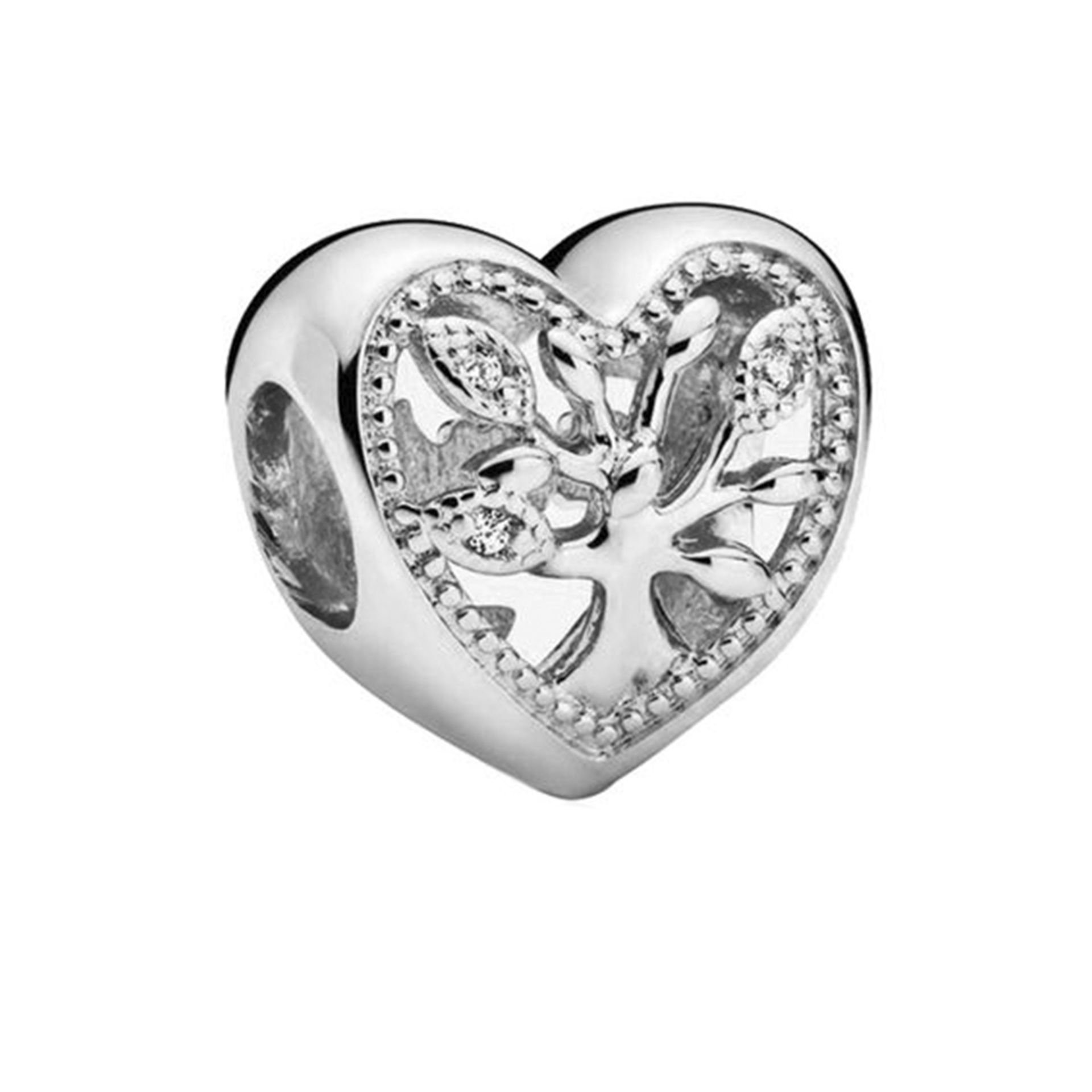 Nur Silver Aşk Ağacı Kalp Gümüş Charm NUR-CM00233