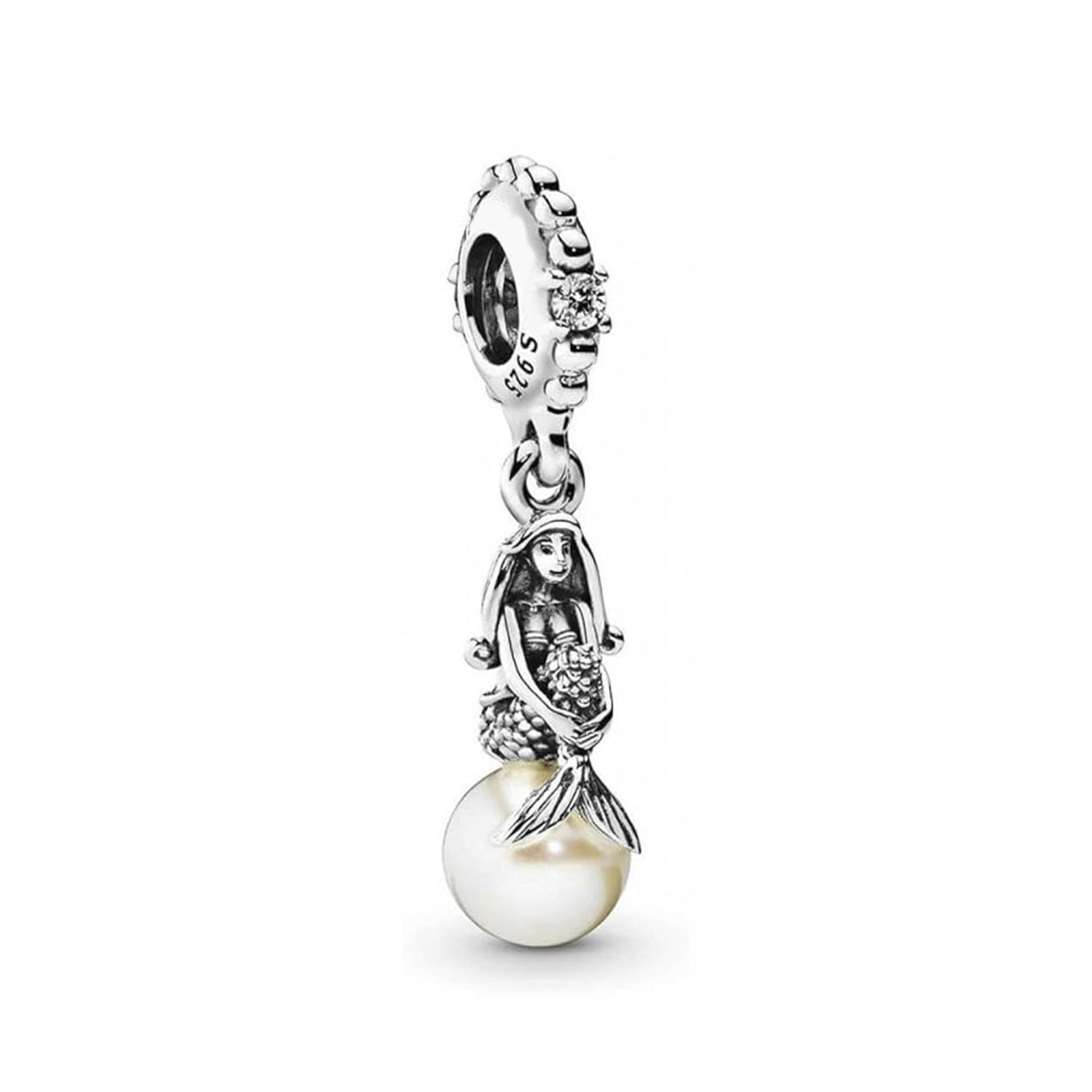 Nur Silver İncili Deniz Kızı Gümüş Charm NUR-BL12495