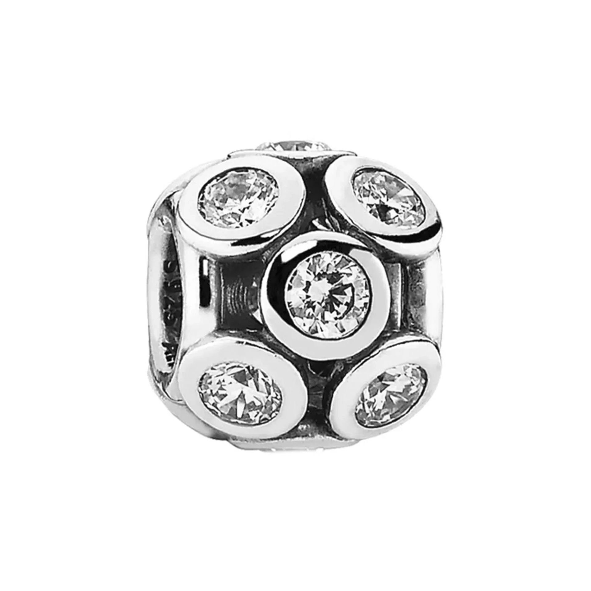 Nur Silver Yuvarlak Taşlı Gümüş Charm NUR-BL12100