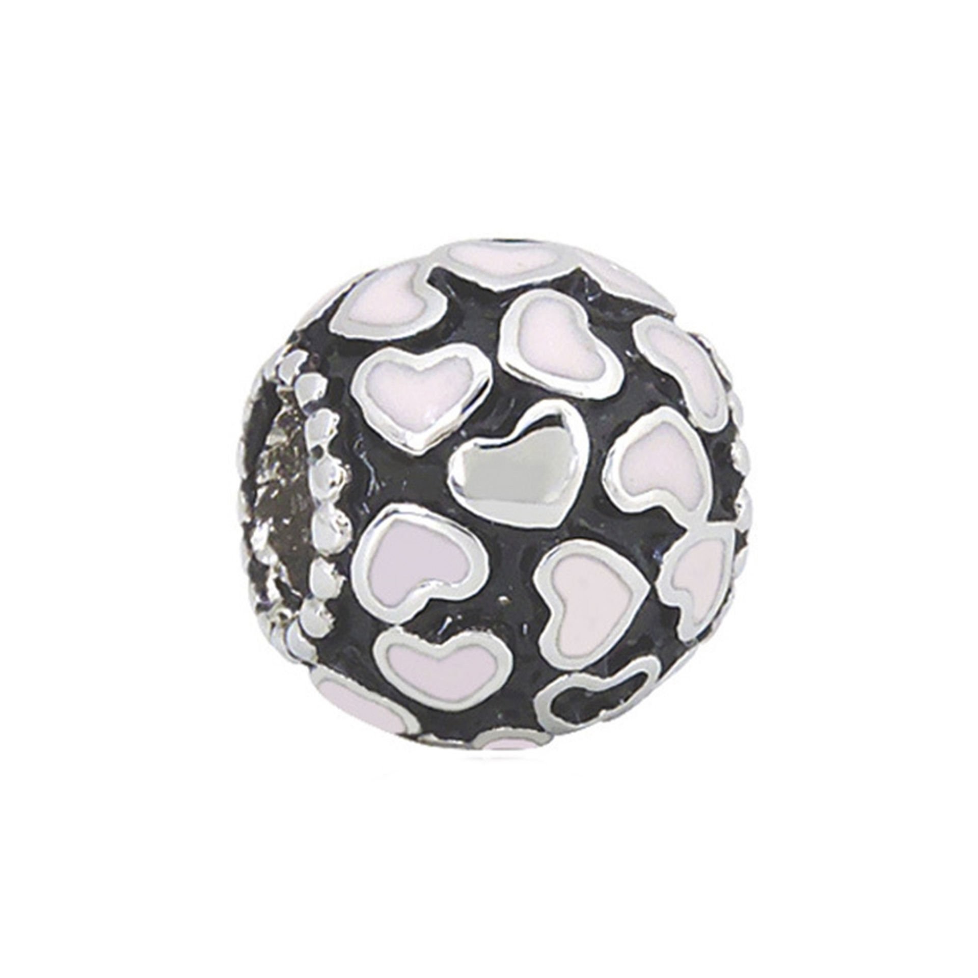 Nur Silver Pembe Kalp Gümüş Charm NUR-BL01303