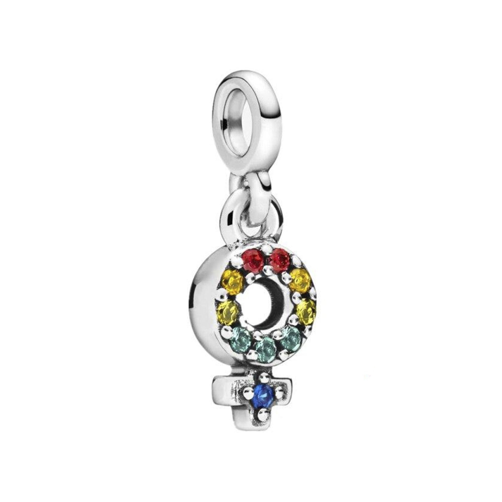 Nur Silver Rengarenk Kadın Sembol Me Gümüş Charm NUR-BL00128
