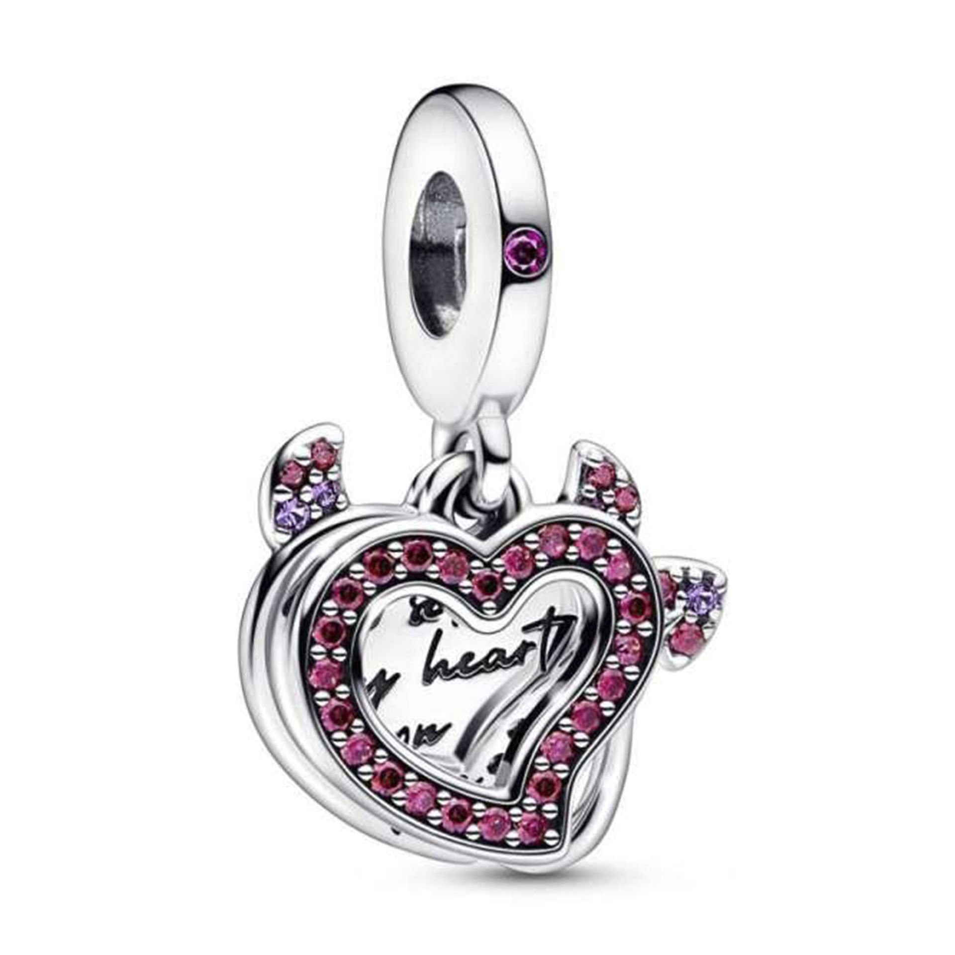 Nur Silver Küçük Şeytan Kalp Gümüş Charm NUR-CM00380