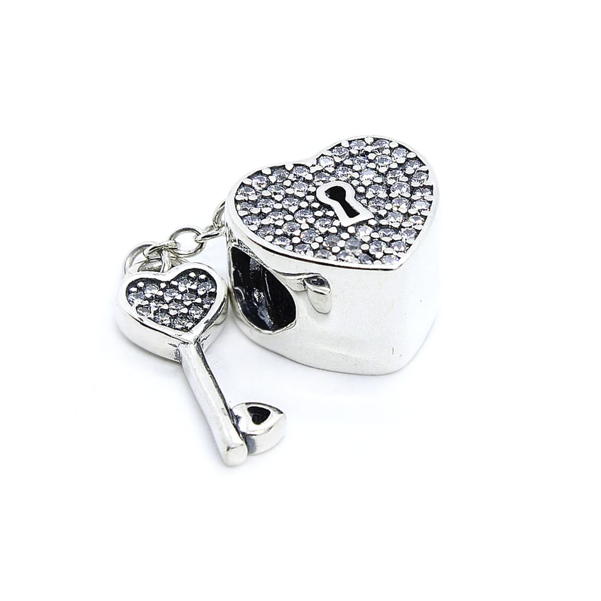 Nur Silver Kalpli Kilit Ve Anahtar Gümüş Charm NUR-BL00963