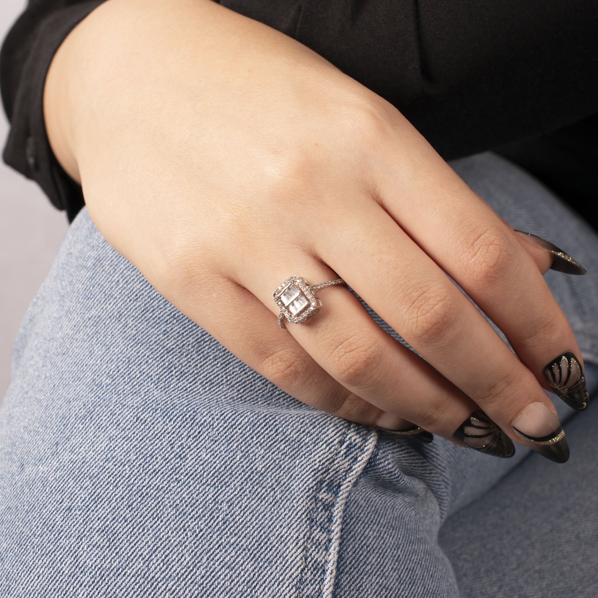 Nur Silver Baget Gümüş Yüzük NUR-YK00124