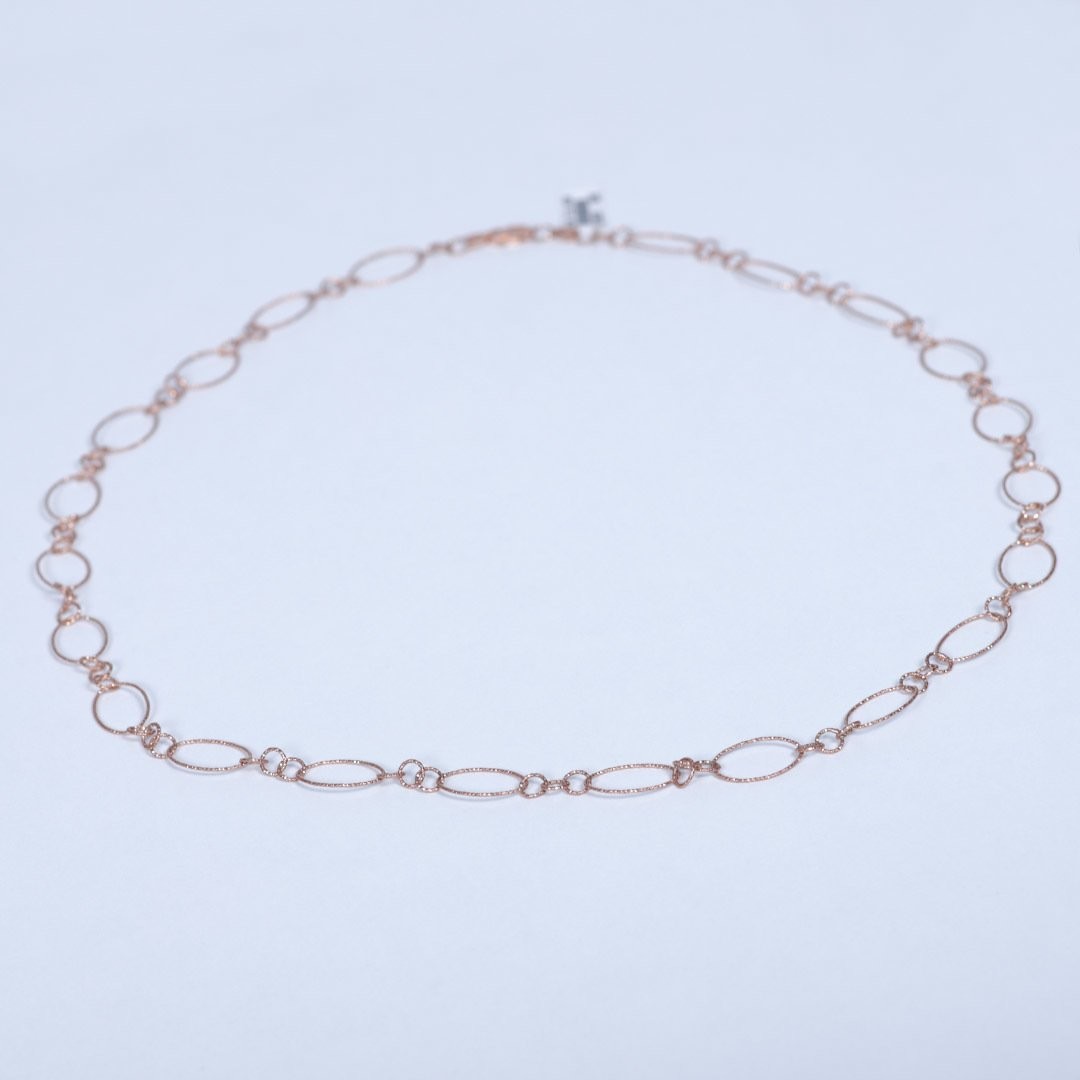 Nur Silver Rose Zincir Halka Gümüş Kolye NUR-KL00009