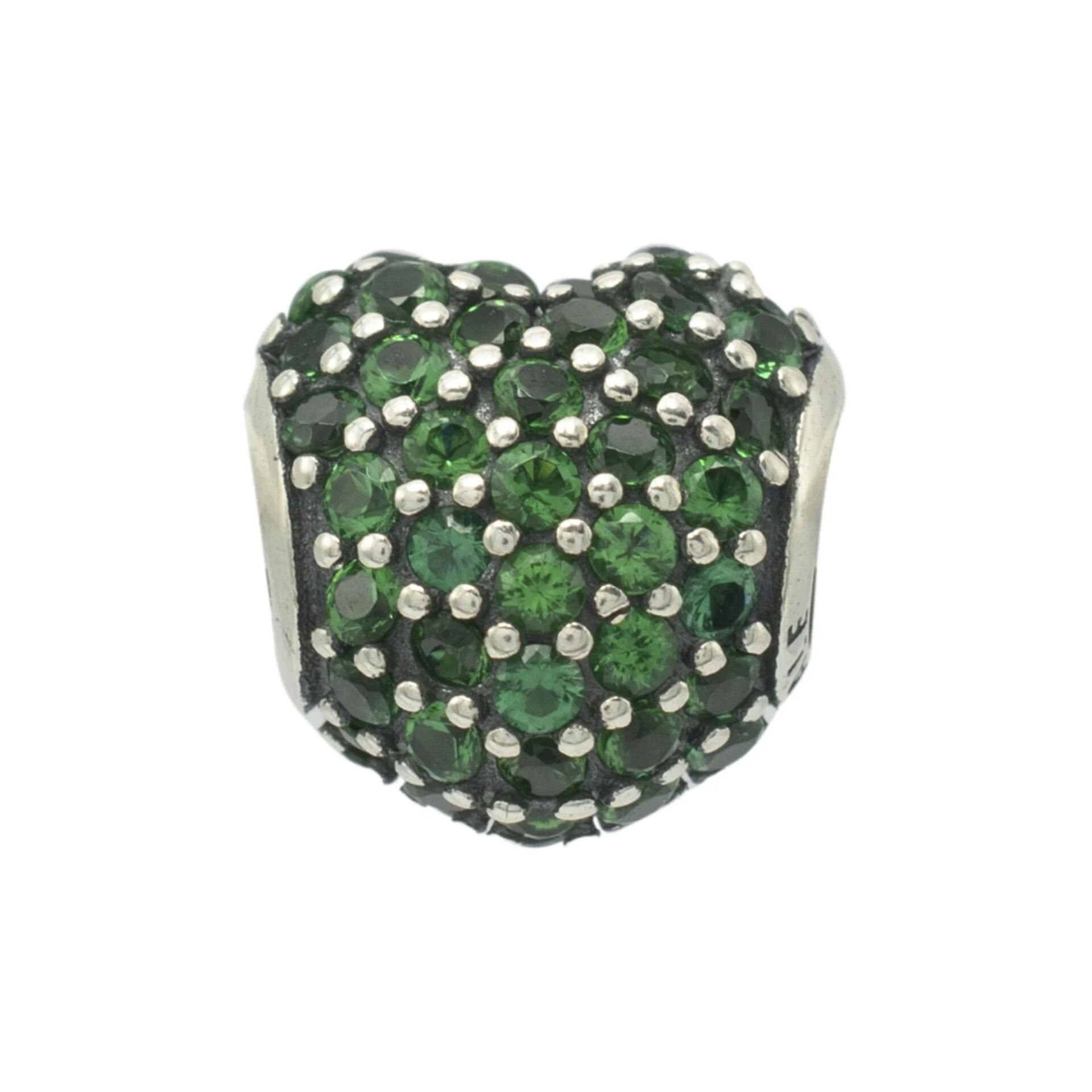 Nur Silver Yeşil Kalp Gümüş Charm NUR-BL02008