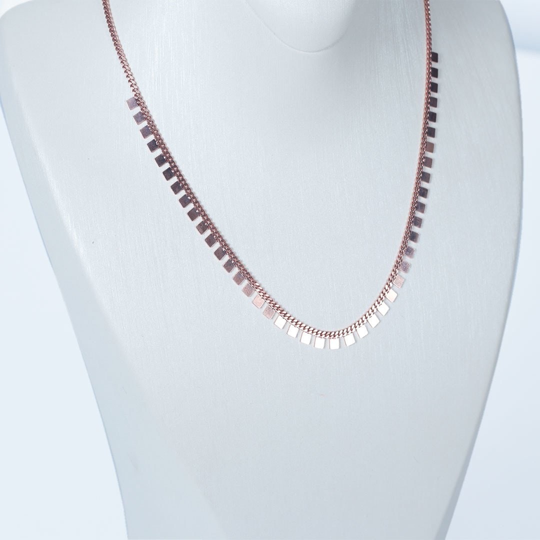 Nur Silver Kare Pullu Gümüş Kolye NUR-KL00204