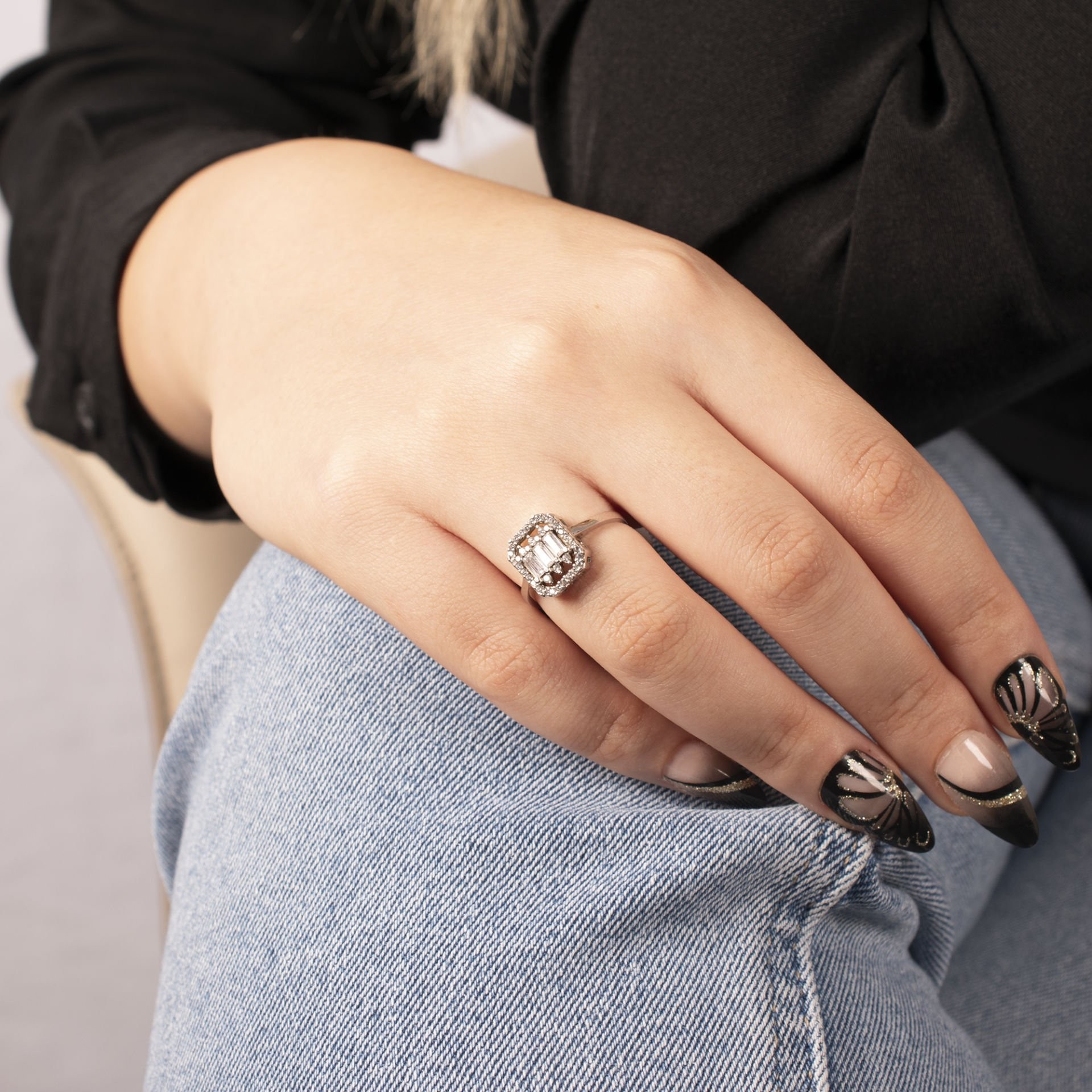 Nur Silver Klasik Baget Gümüş Yüzük NUR-YK00141
