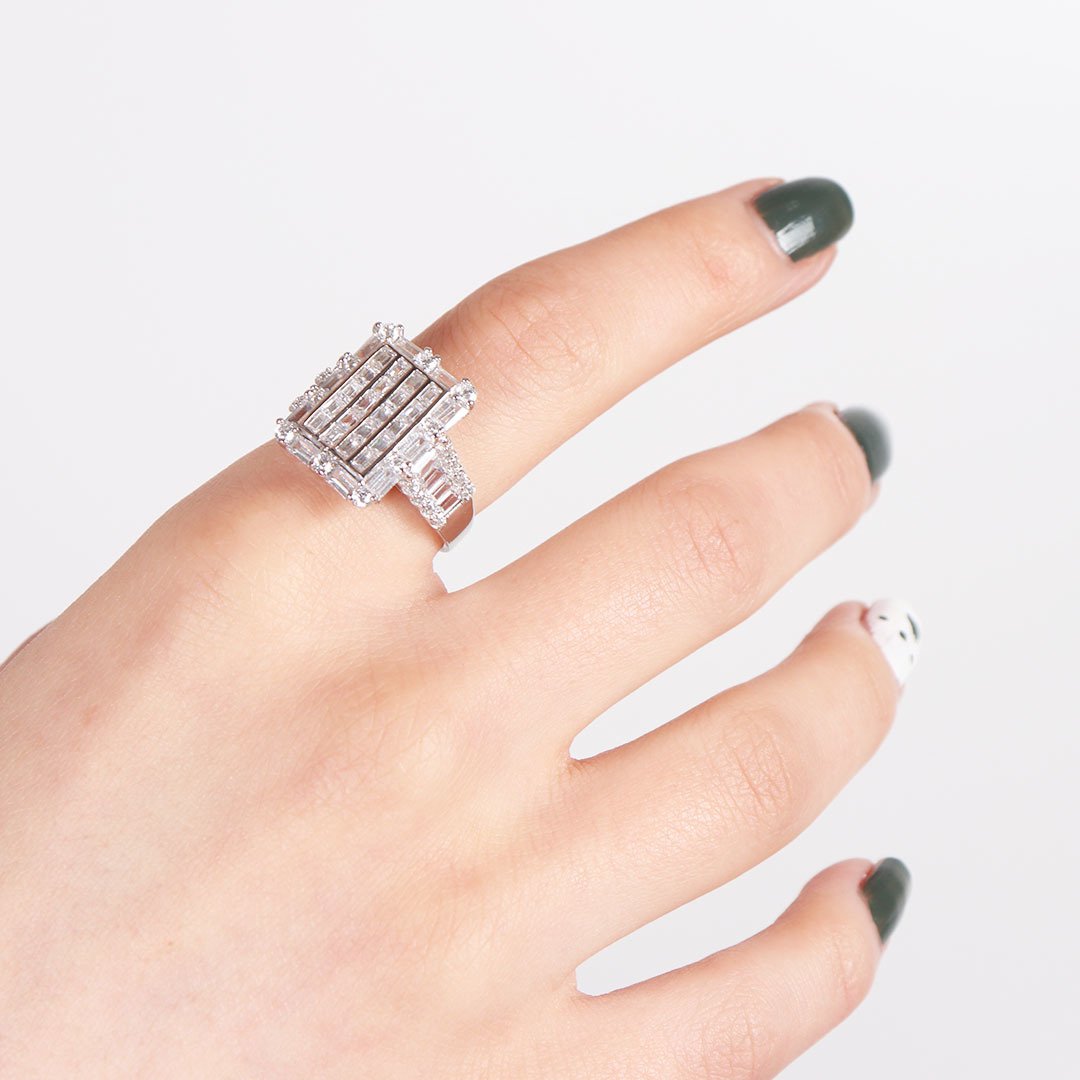 Nur Silver Baget Gümüş Yüzük NUR-YZ00628