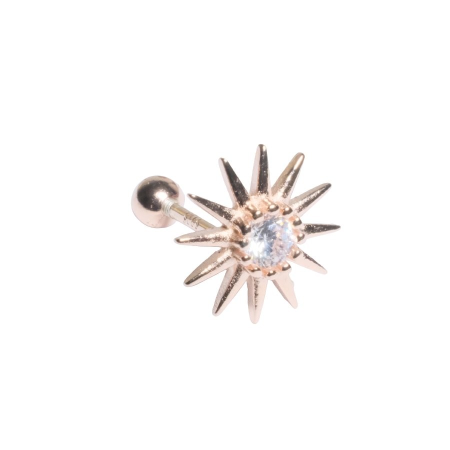 Nur Silver Güneş Tragus Gümüş Küpe NUR-KP00261