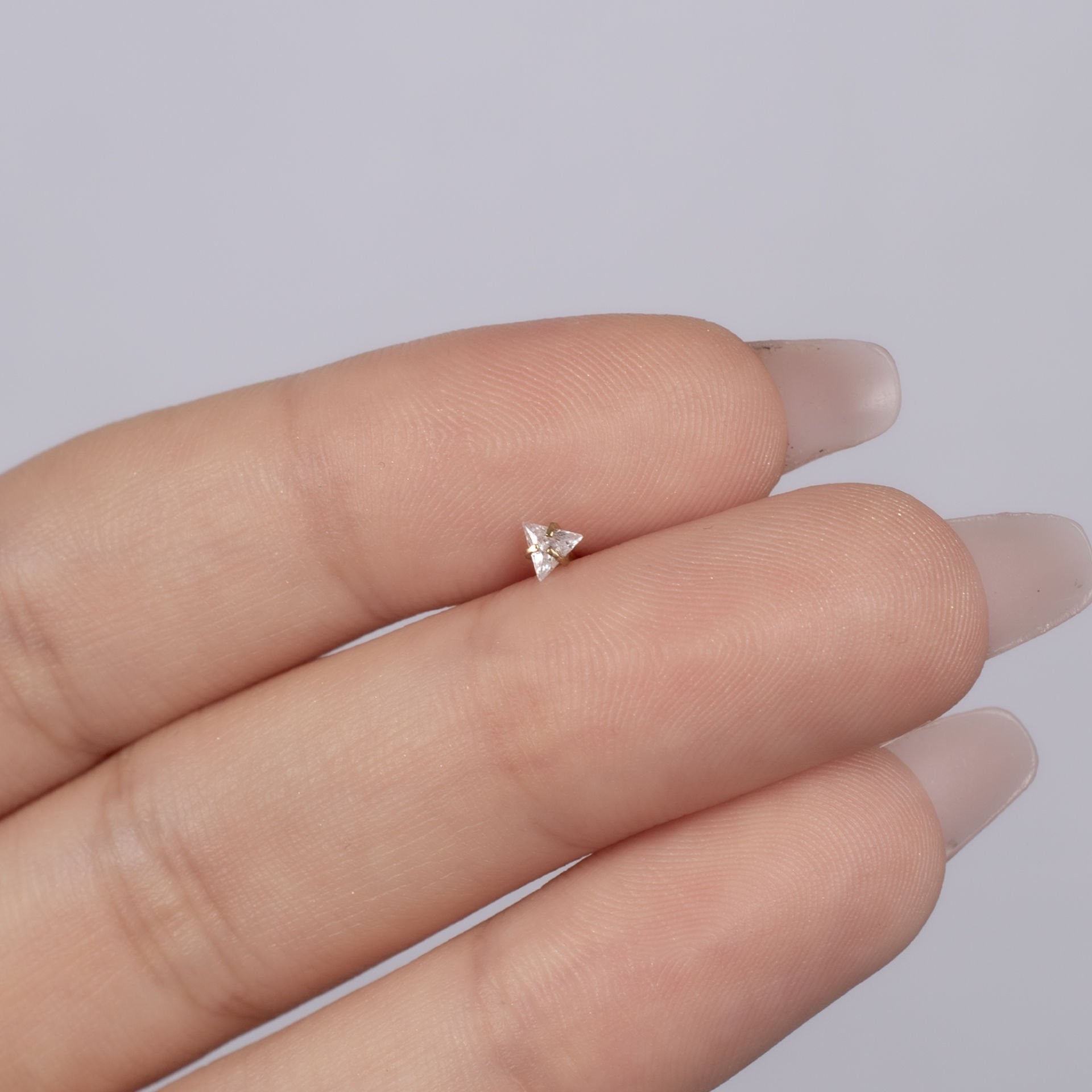 Nur Silver Üçgen Çelik Tragus Küpe NUR-KE03346