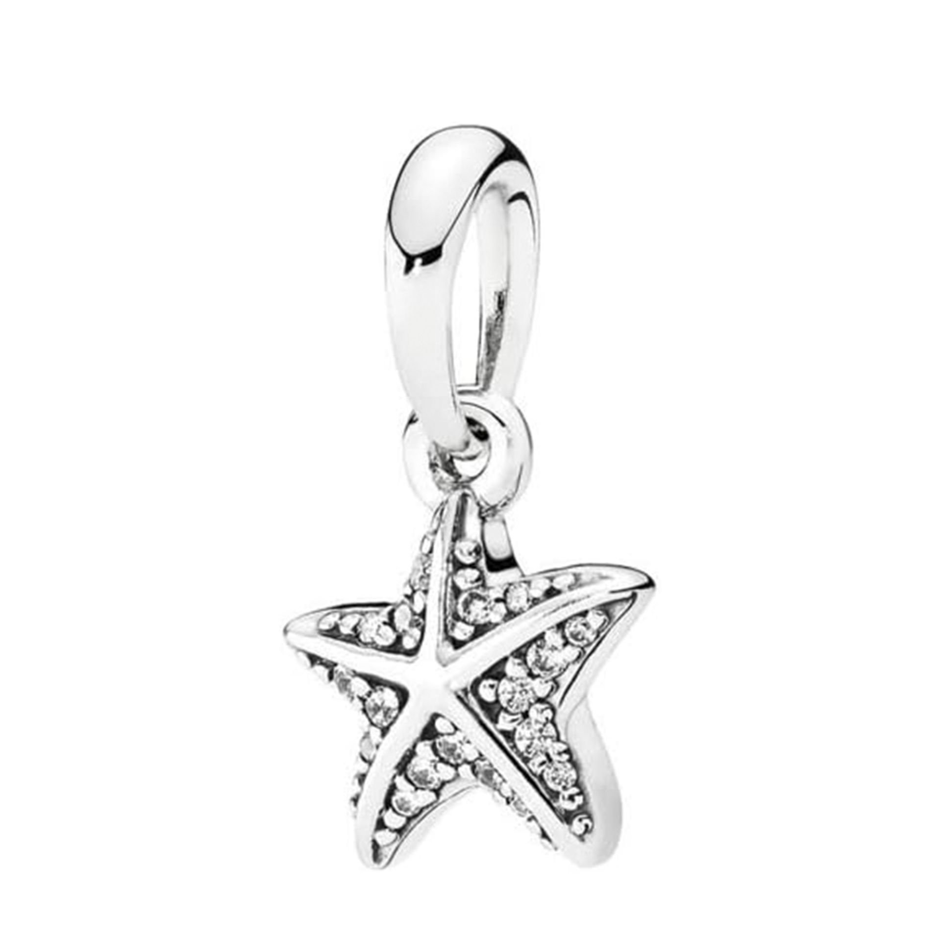 Nur Silver Beyaz Taşlı Deniz Yıldızı Gümüş Charm NUR-BL09121