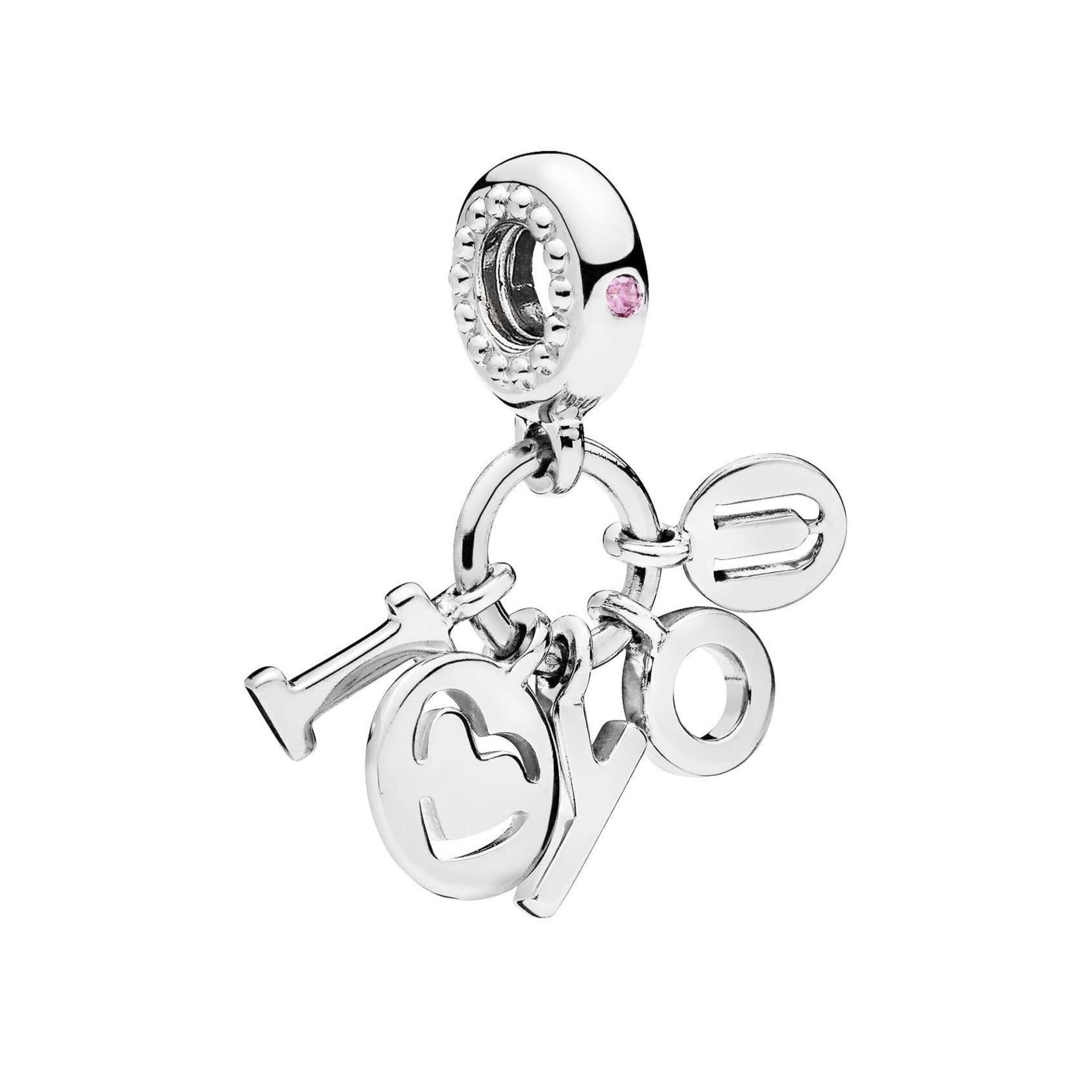 Nur Silver I Love You Sallantılı Gümüş Charm NUR-BL01278