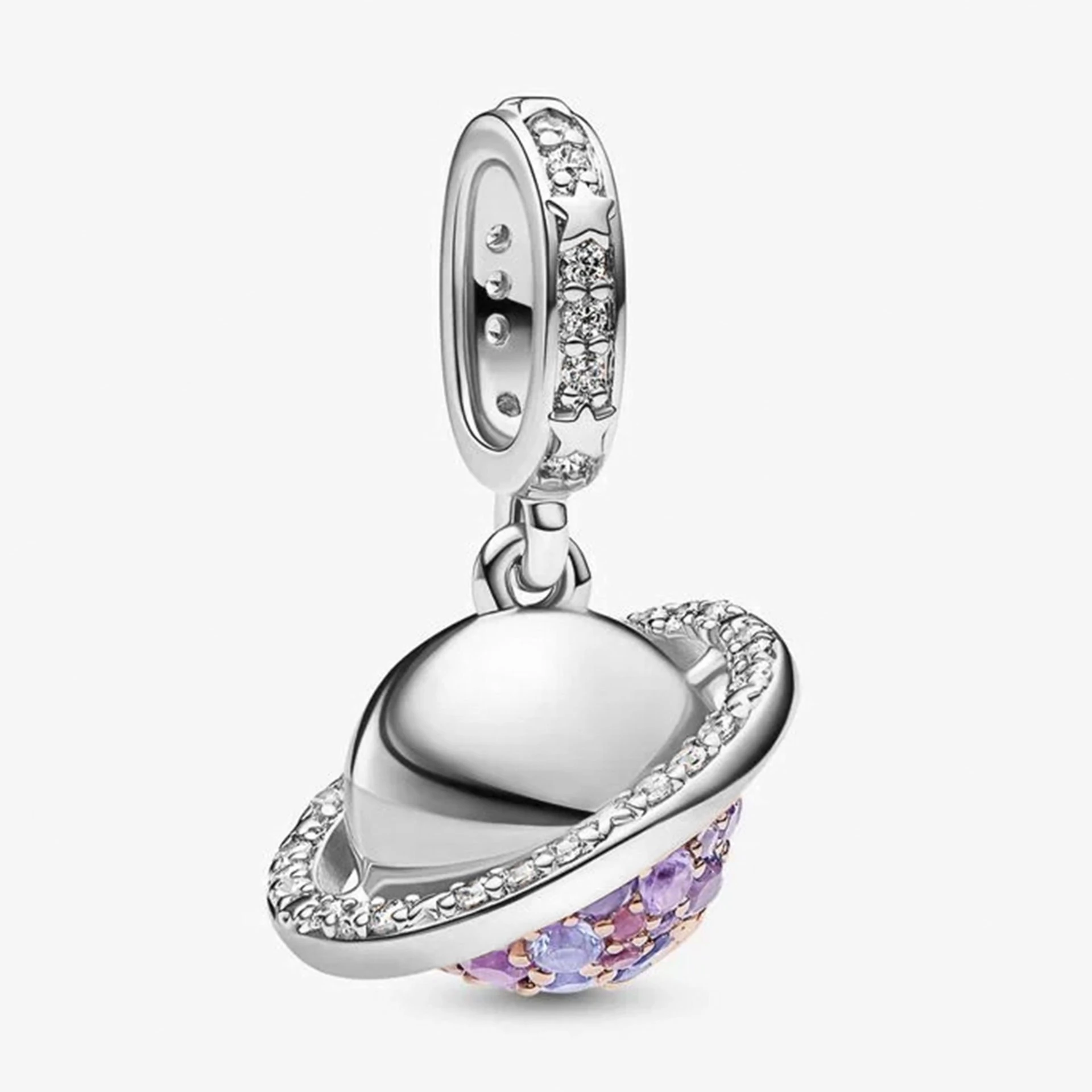 Nur Silver Kristal Ve Berrak Kübik Zirkonlu Sallantılı Gümüş Charm NUR-CM00376