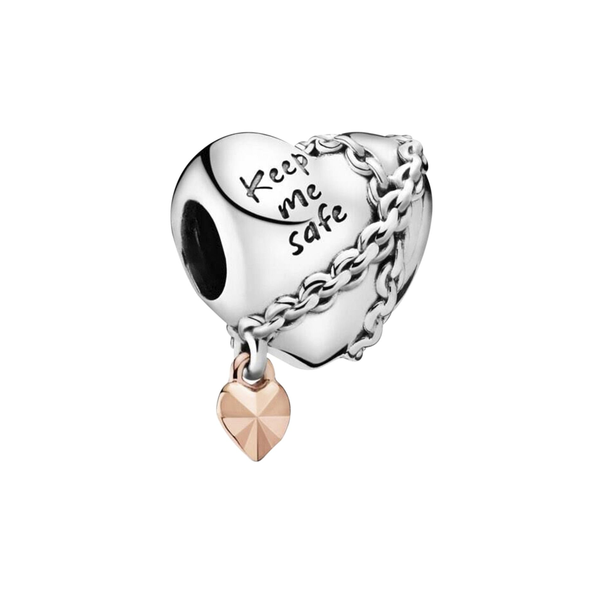 Nur Silver Keep Me Safe Kalp Gümüş Charm NUR-BL01066