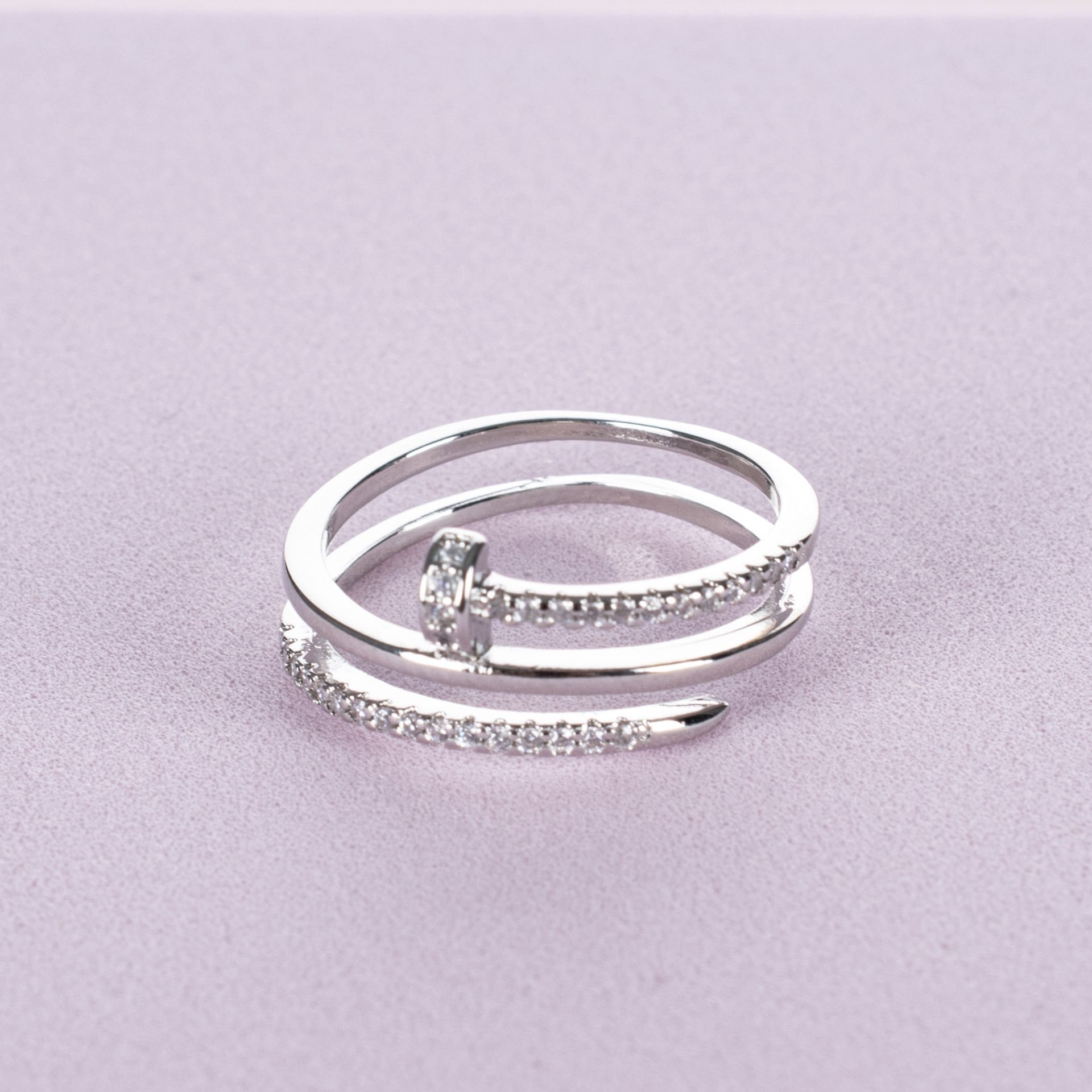 Nur Silver Çivili Sarmal Model Gümüş Yüzük NUR-YK00419
