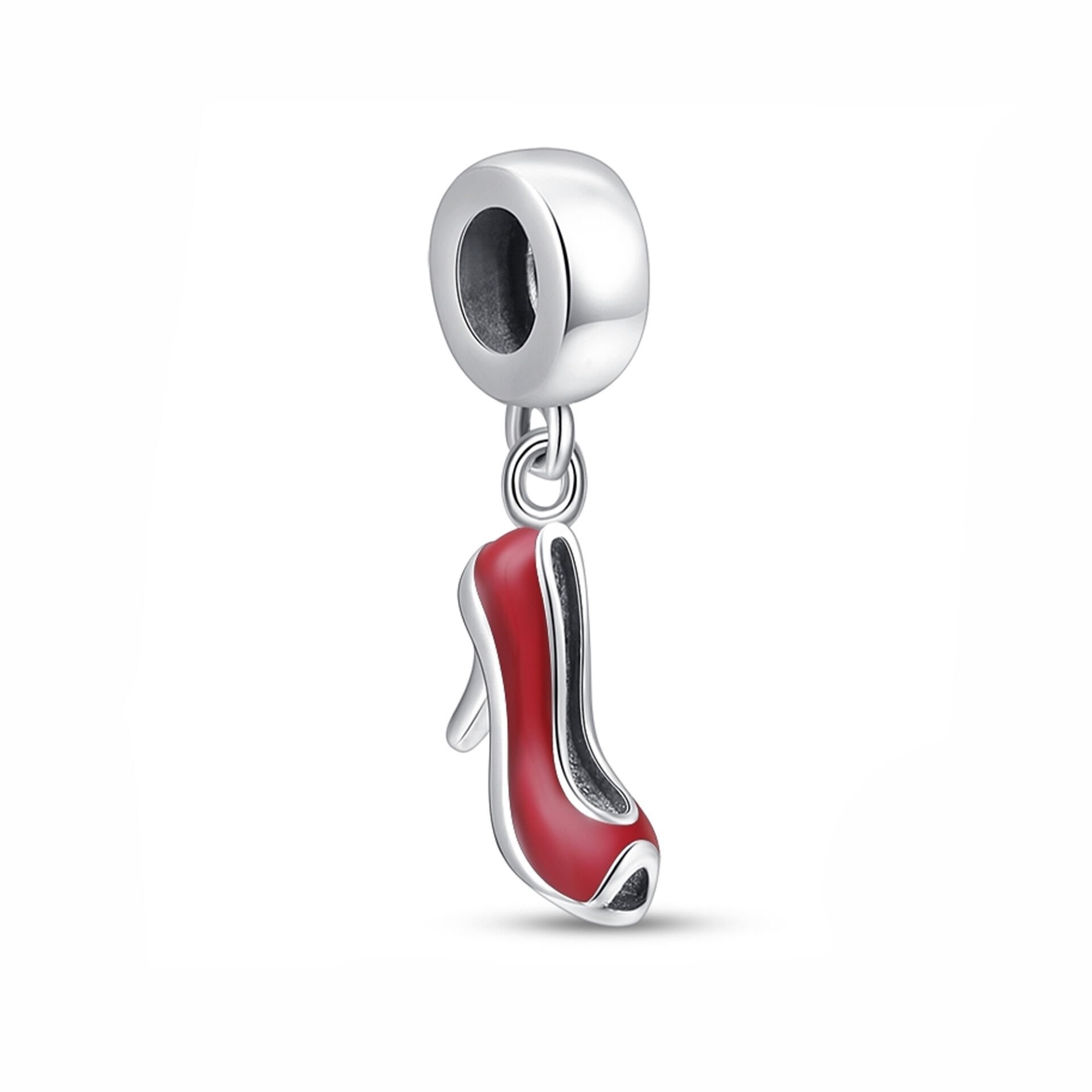 Nur Silver Sallantılı Kırmızı Ayakkabı Gümüş Charm NUR-BL01033