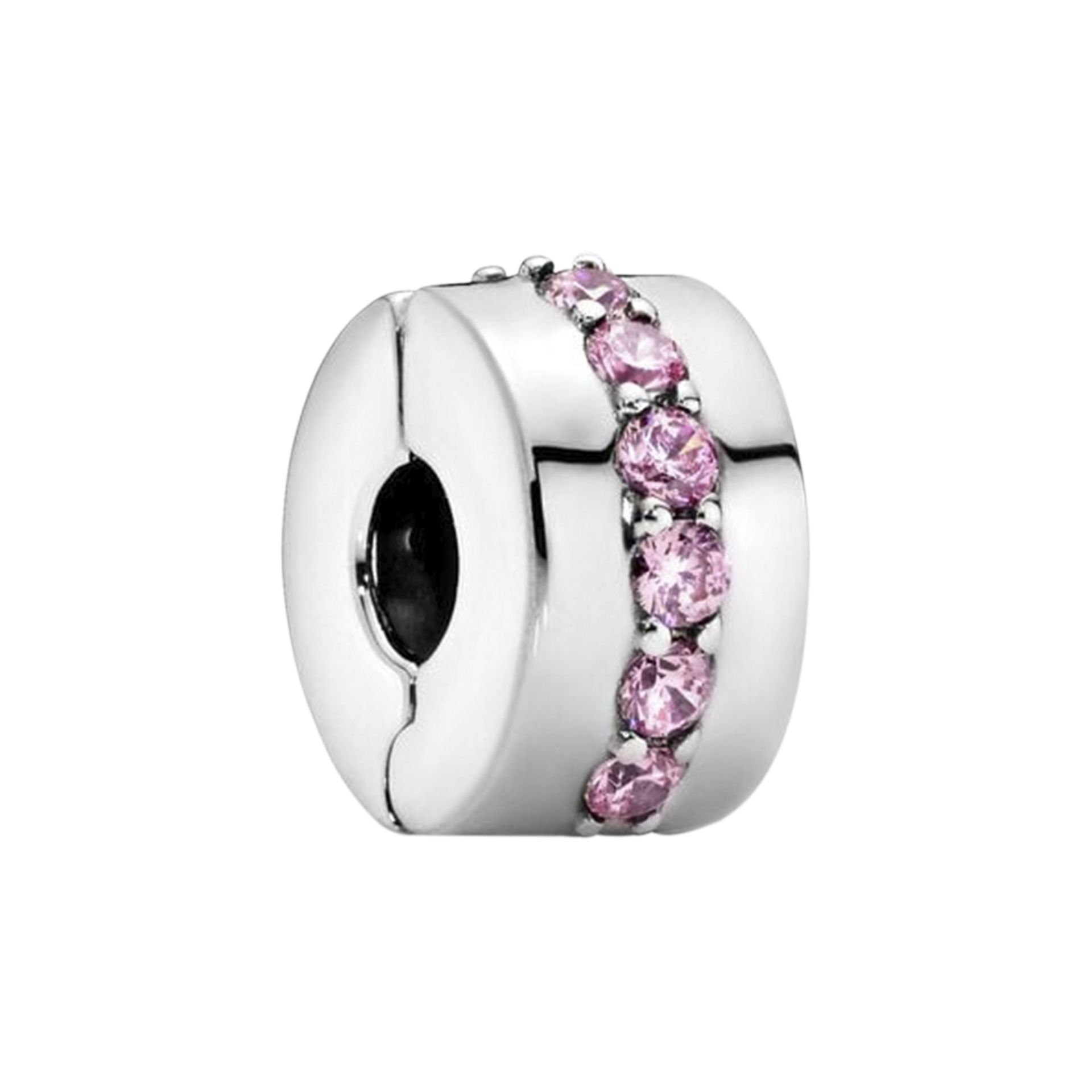 Nur Silver Pembe taşlı Gümüş Charm NUR-BL00240