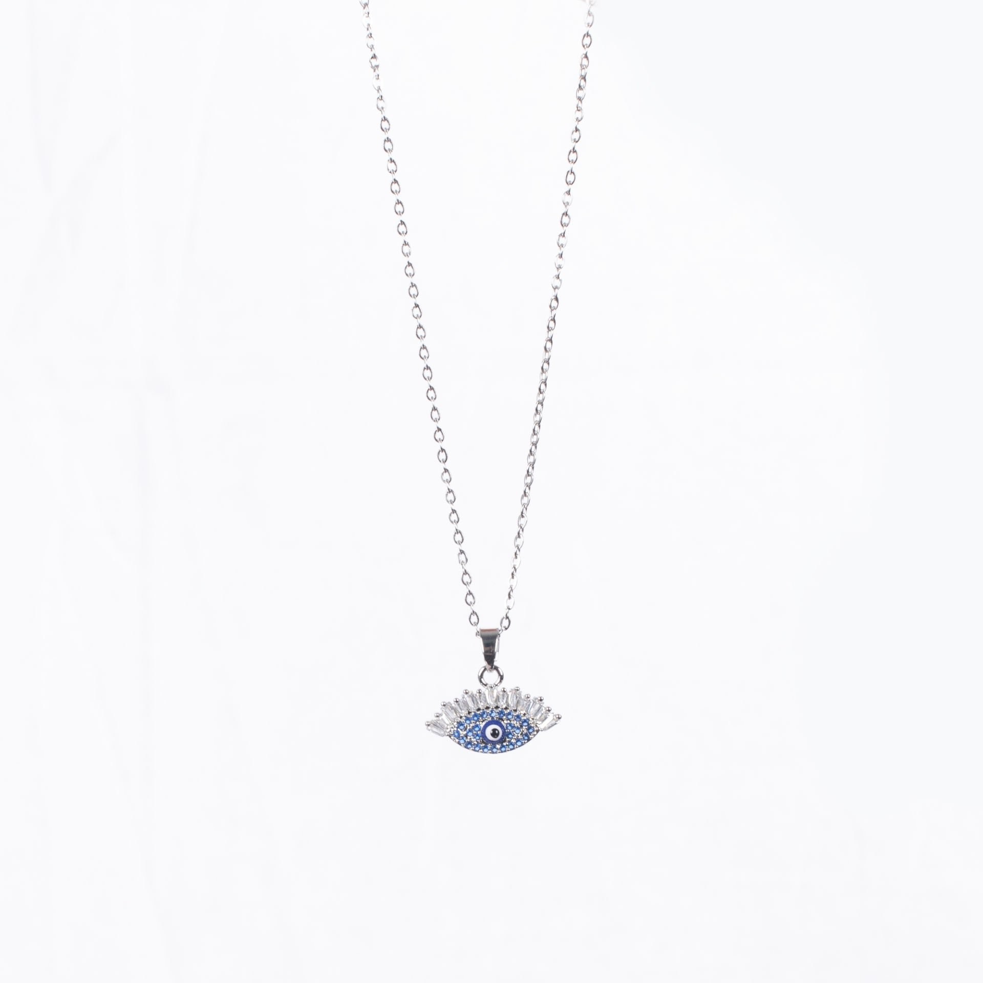 Nur Silver Göz Detay Çelik Kolye NUR-CL00325