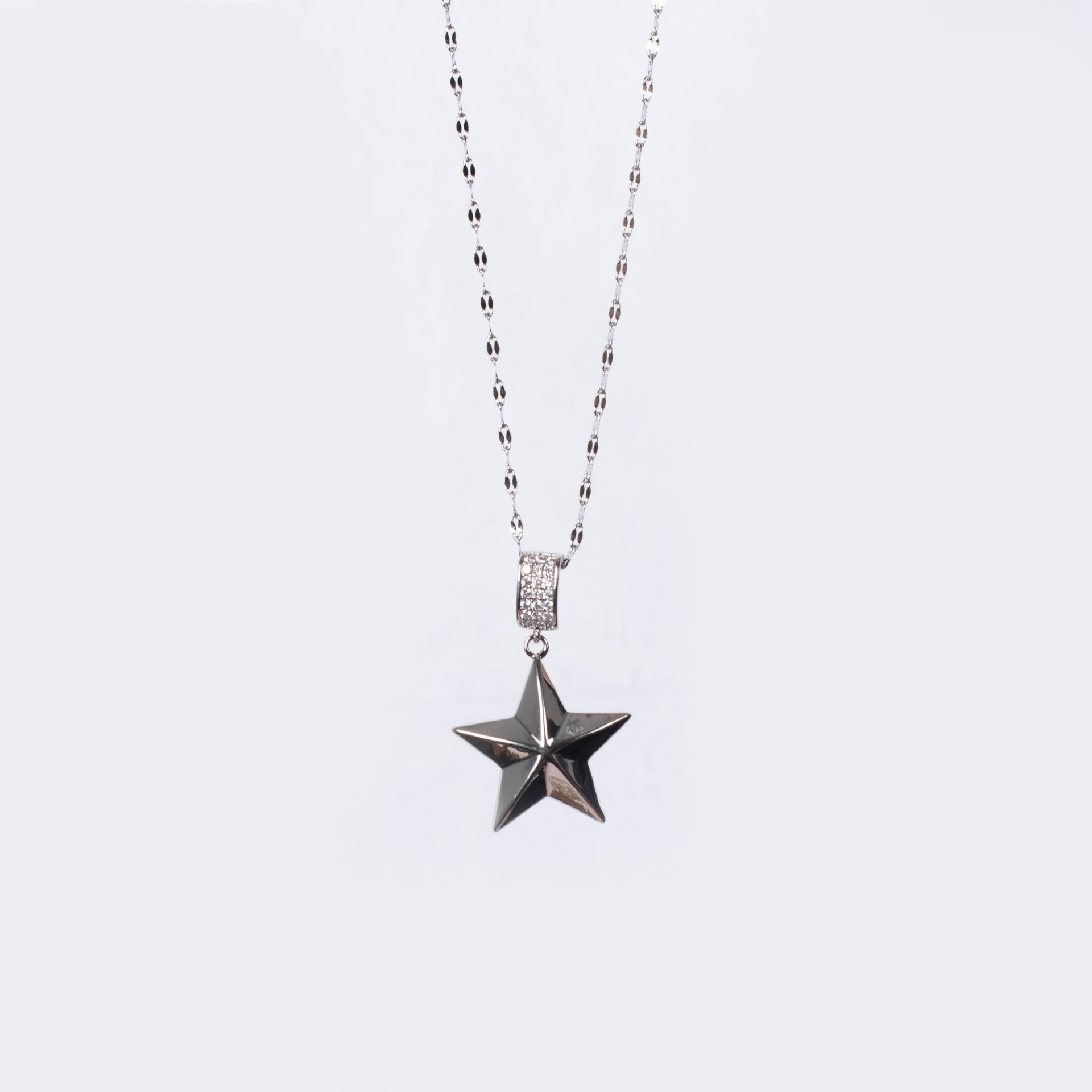Nur Silver Yıldız Çelik Kolye NUR-CL00308