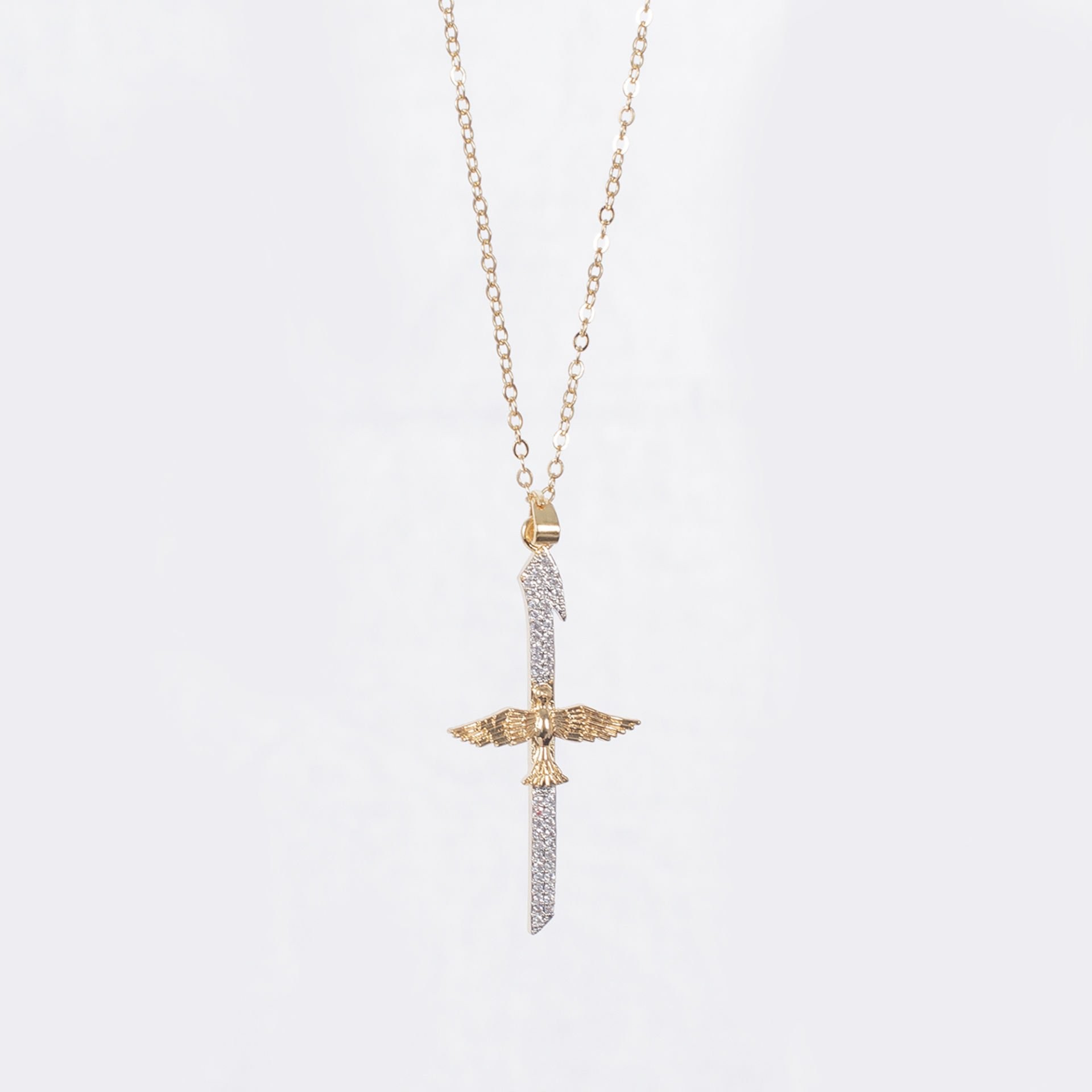 Nur Silver Anka Kılıç Çelik Kolye NUR-CL00385