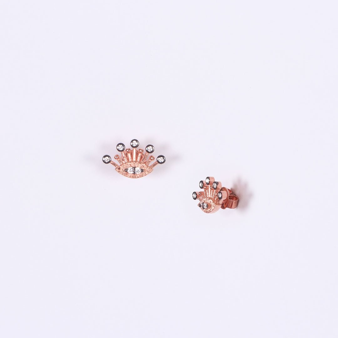 Nur Silver Kirpikli Göz Gümüş Küpe NUR-KP01109