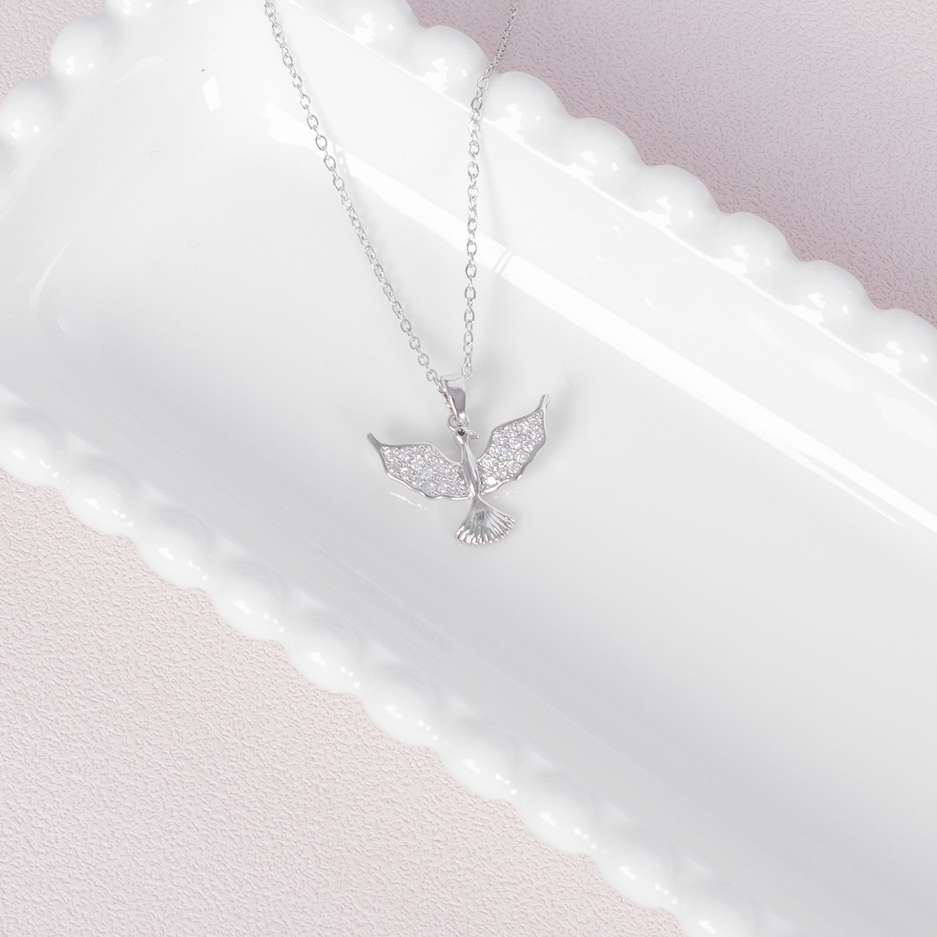 Nur Silver Anka Kuşu Çelik Kolye NUR-CL00388