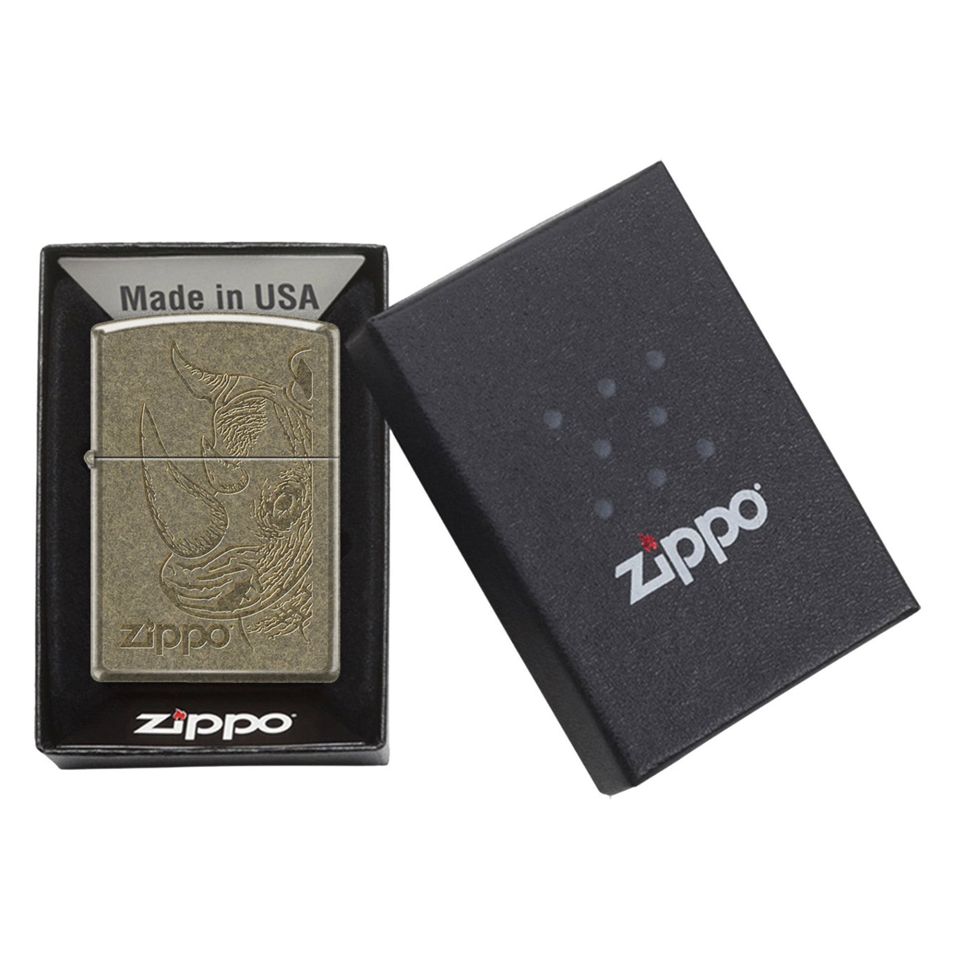 Zippo Big Five Rhino Head Çakmak 201FB-048991