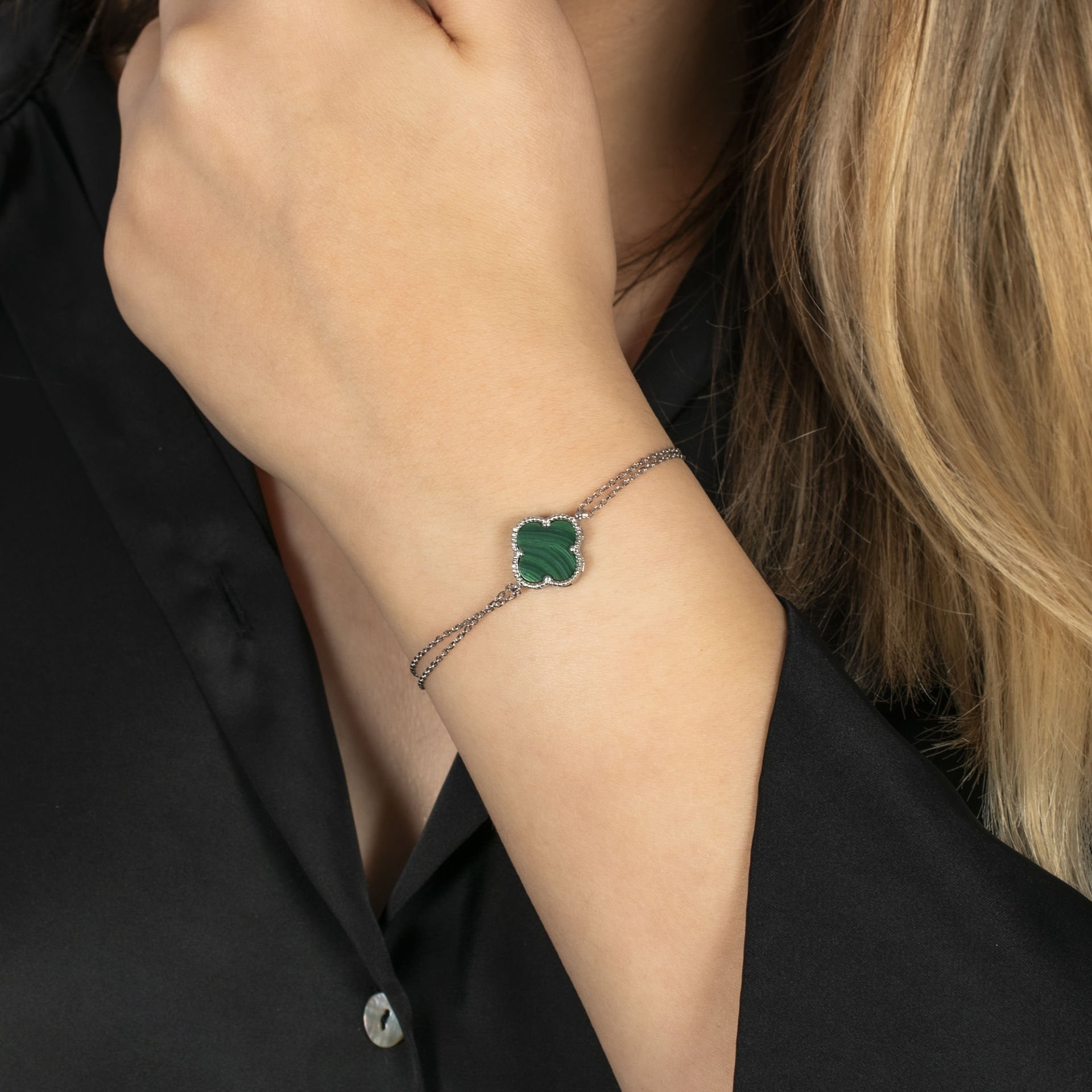 Nur Silver Van Cleff Gümüş Bileklik NUR-BK03147