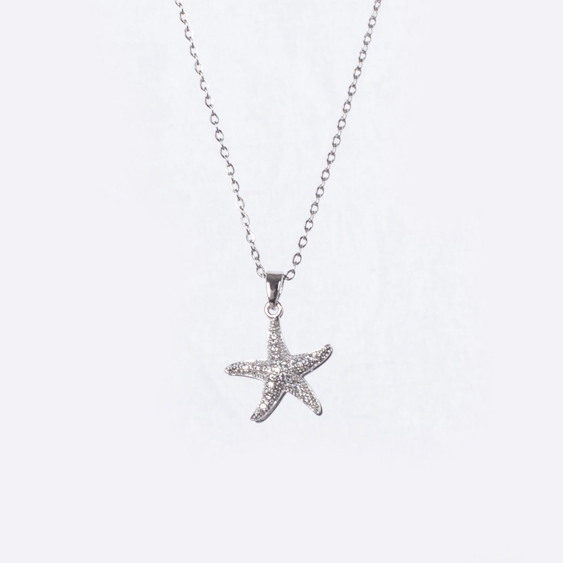 Nur Silver Deniz Yıldızlı İncili Çelik Kolye NUR-CL00371