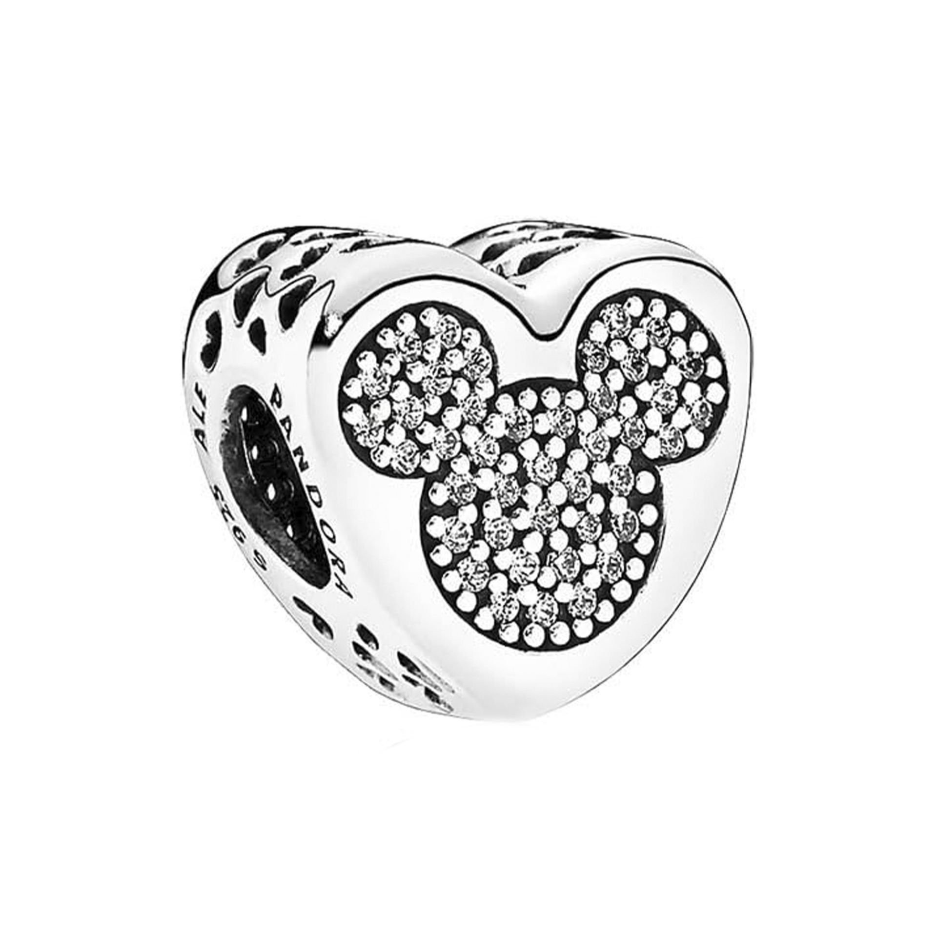 Nur Silver Kalp Mickey Mouse Detaylı Gümüş Charm NUR-BL00050