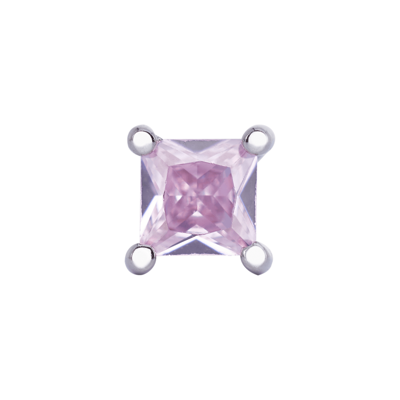 Nur Silver Pudra Taşlı Tektaş Gümüş Tragus Küpe NUR-KP00032