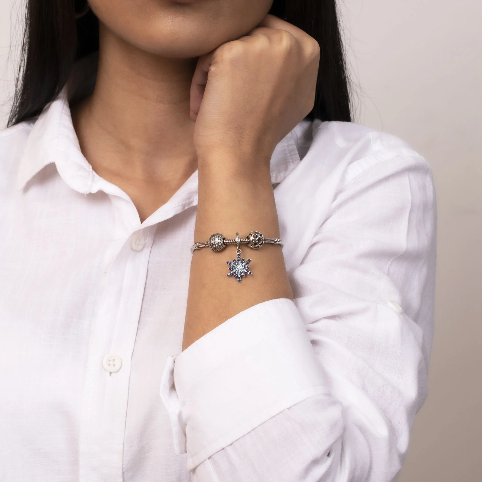 Nur Silver Gümüş Kombin Bileklik NUR-BL08520