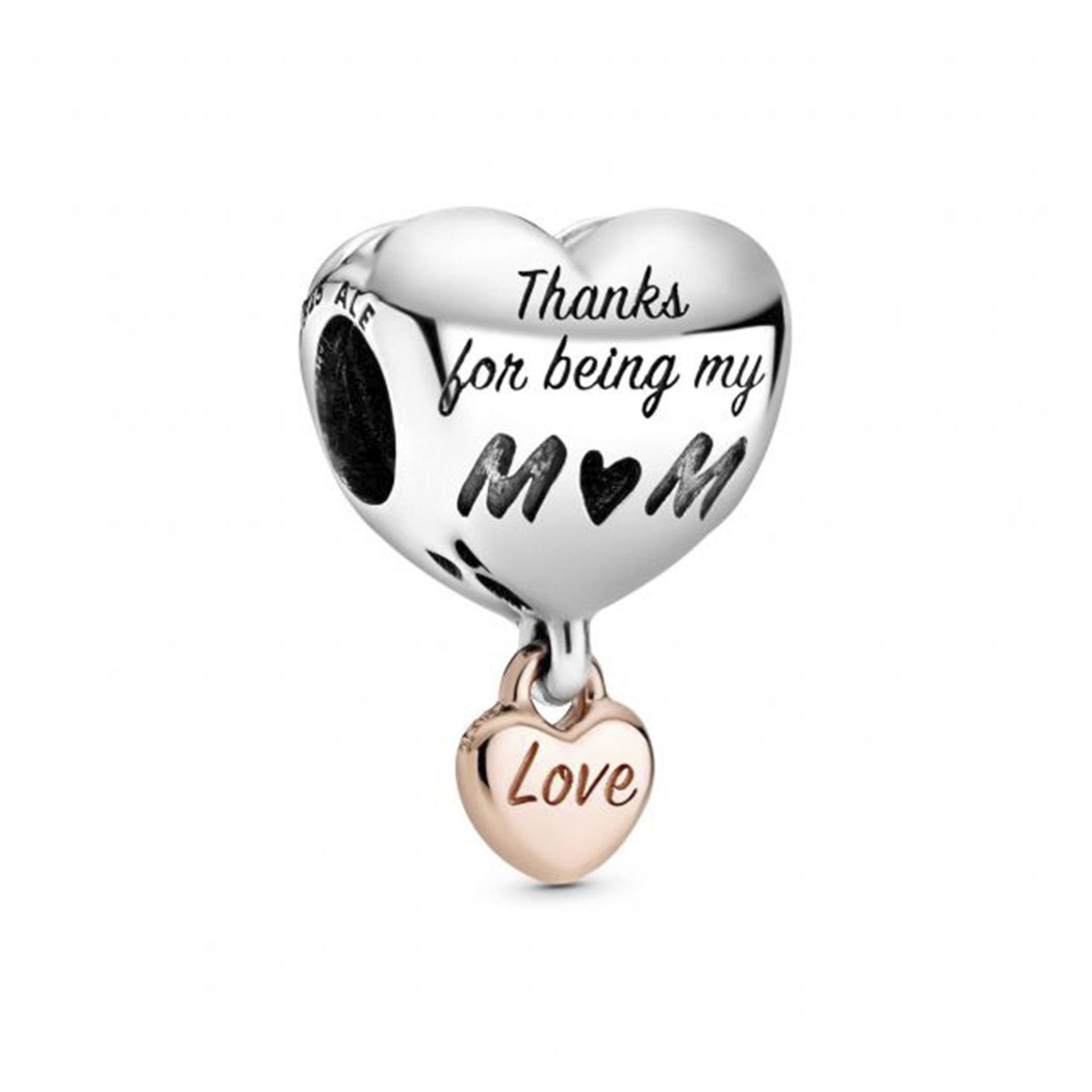 Nur Silver Thanks For Being My Mom Gümüş Charm NUR-BL00204