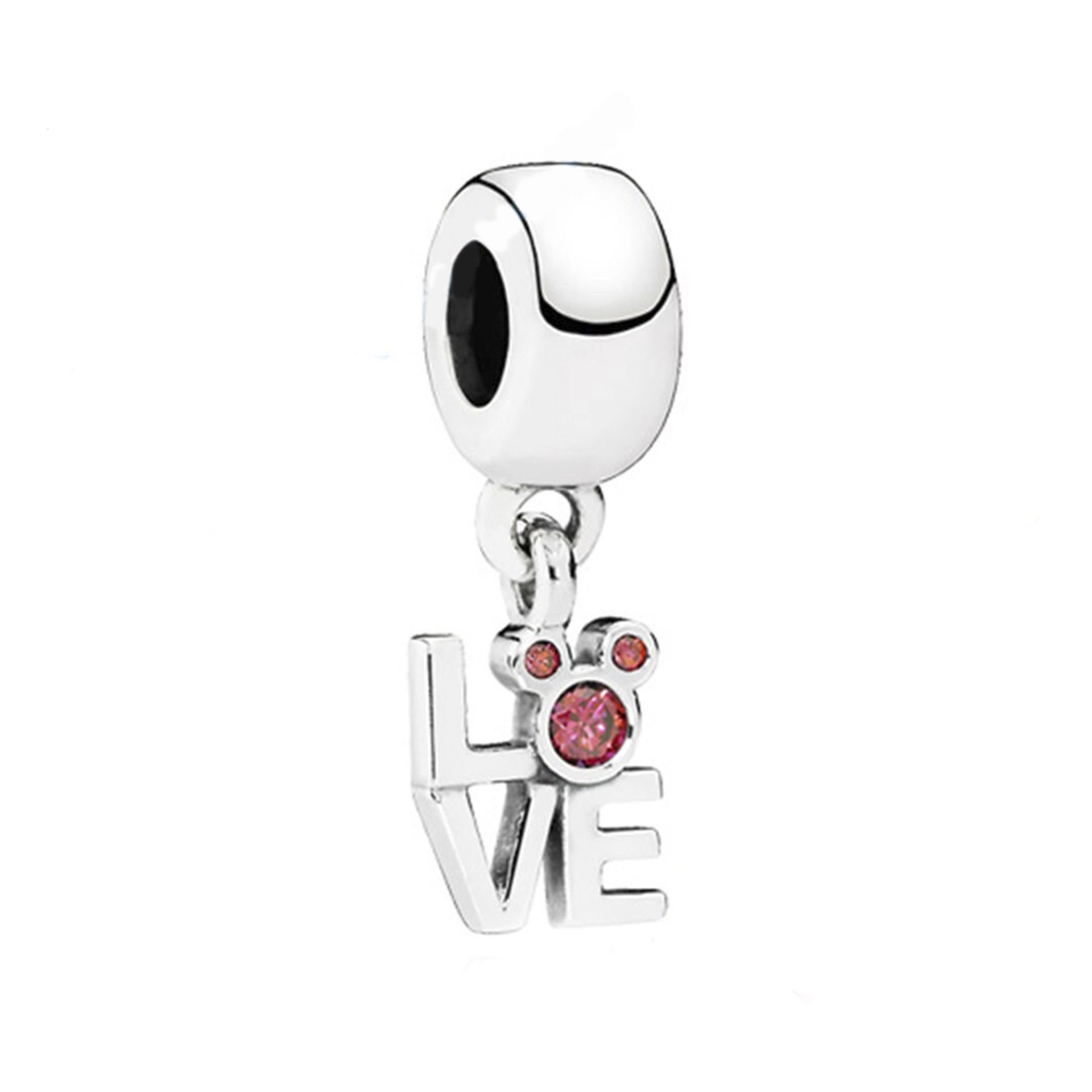 Nur Silver Pembe Taşlı Love Gümüş Charm NUR-BL01375