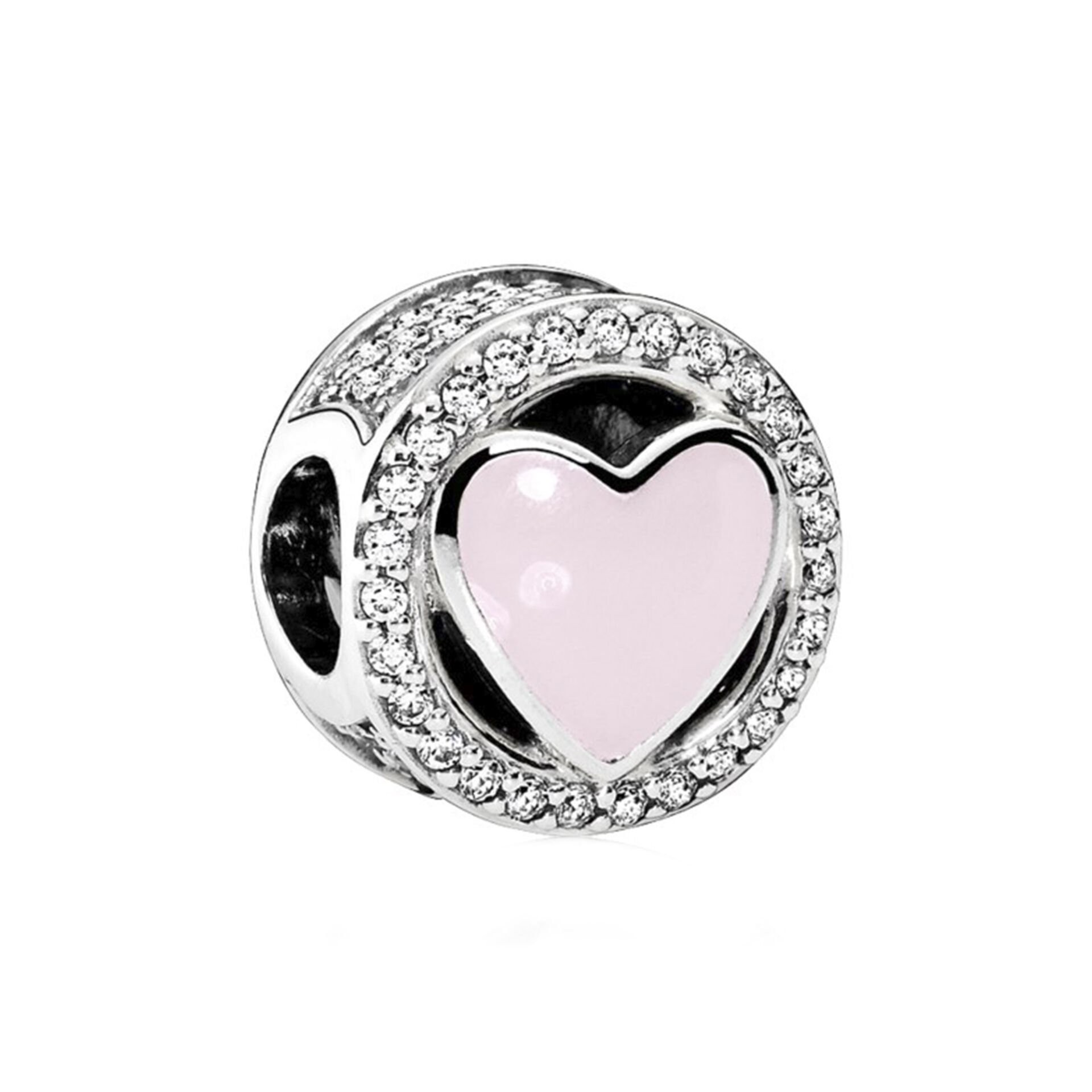 Nur Silver Pembe Kalp Gümüş Charm NUR-BL01156
