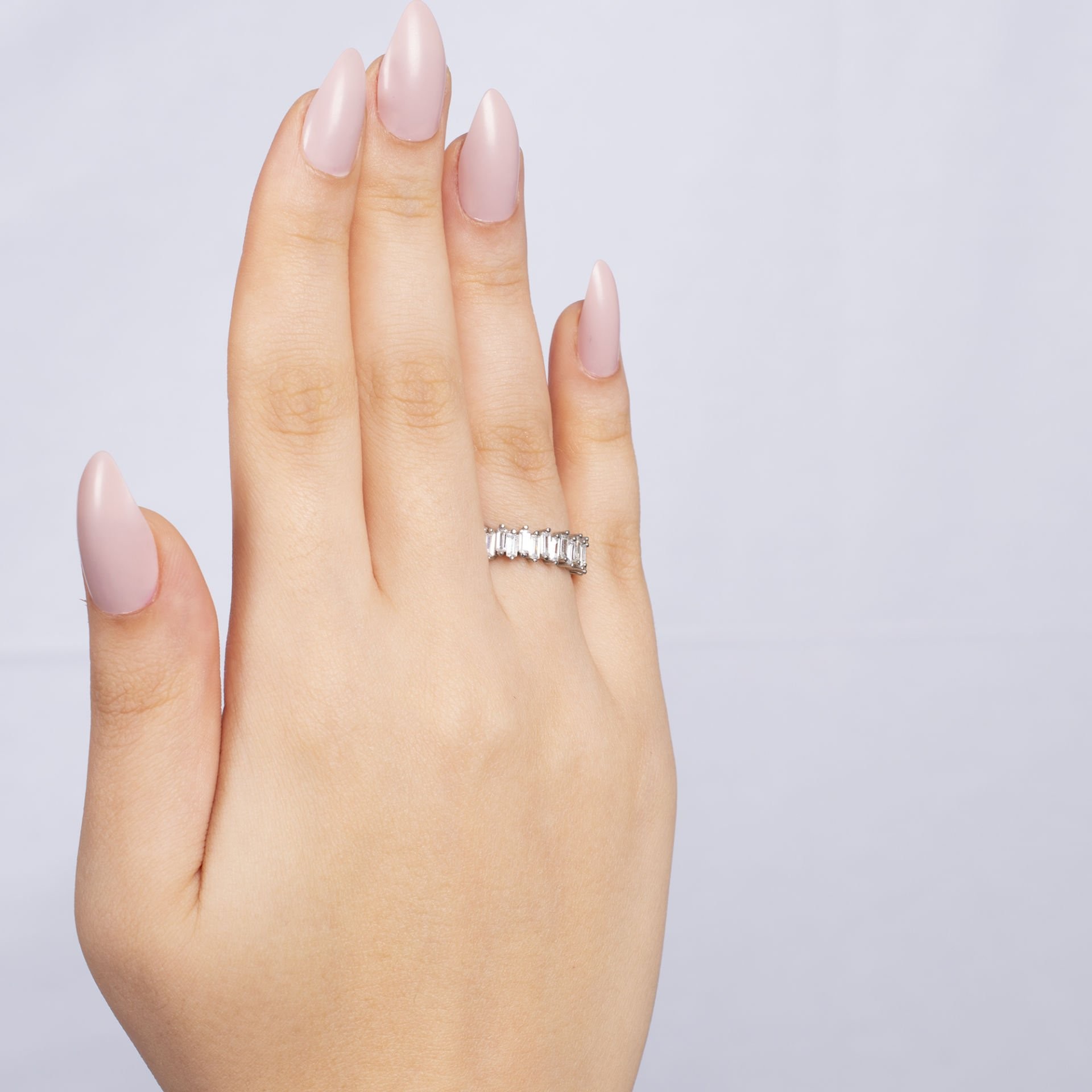 Nur Silver Baget Kesim Tamtur Gümüş Yüzük NUR-YK00311