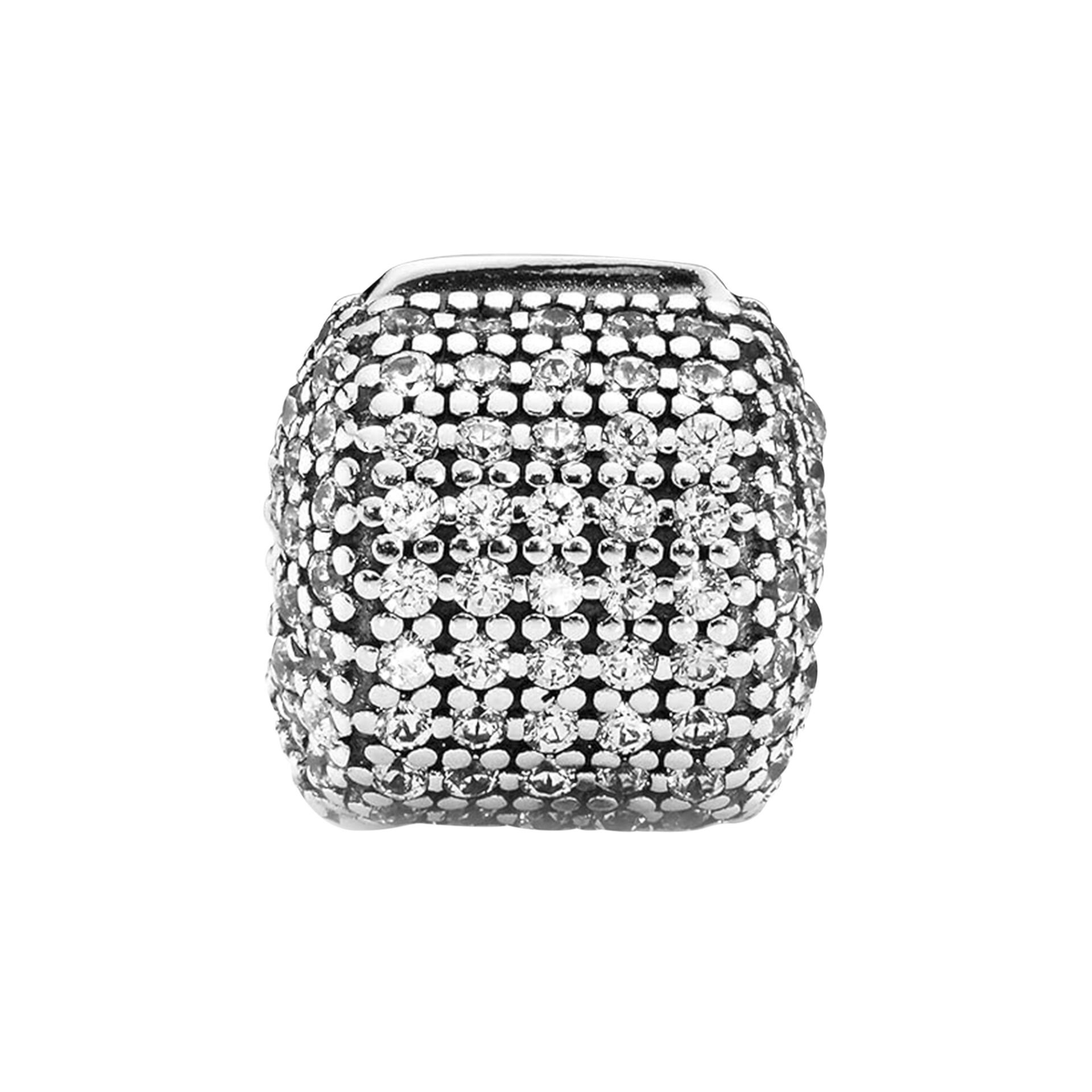 Nur Silver Pave Dizim Taşlı Durdurucu Gümüş Charm NUR-BL01010