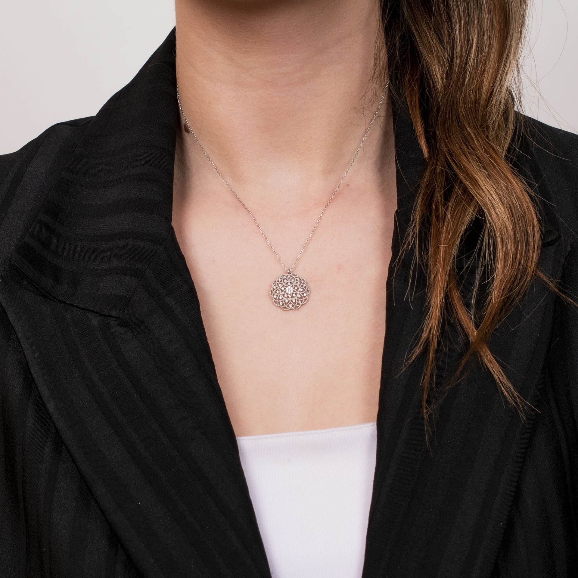 Nur Silver Yaşam Çiçeği Gümüş Kolye NUR-KL02594