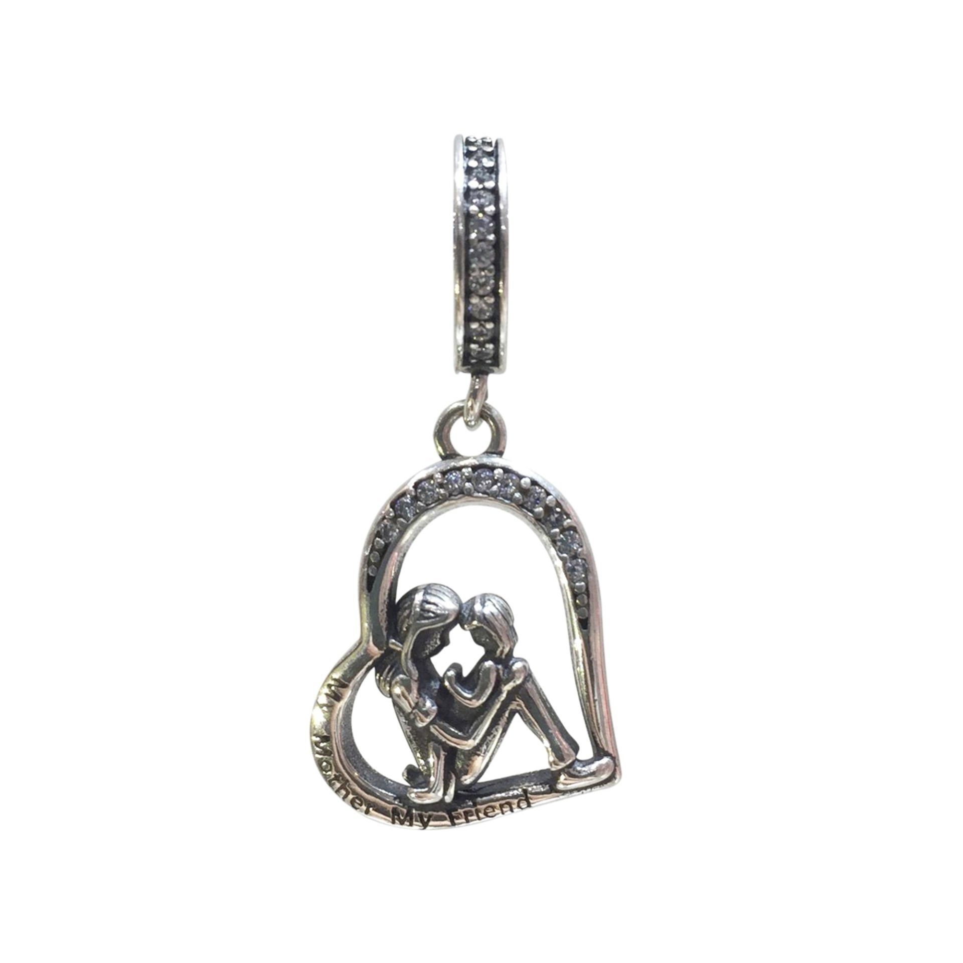 Nur Silver My Mother My Friend Kalp Charm NUR-CH00023