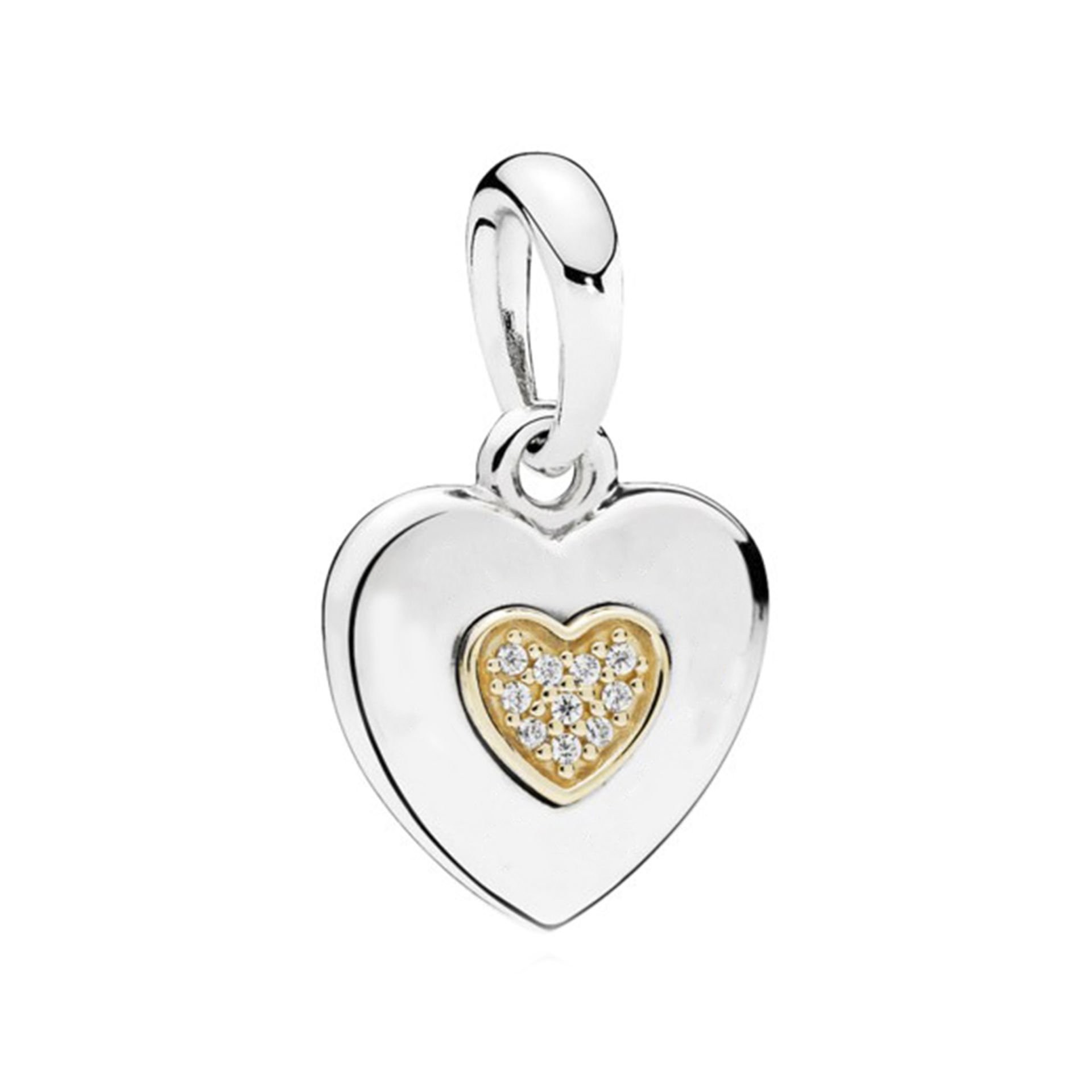 Nur Silver Sallantılı Kalp Gümüş Charm NUR-BL05504