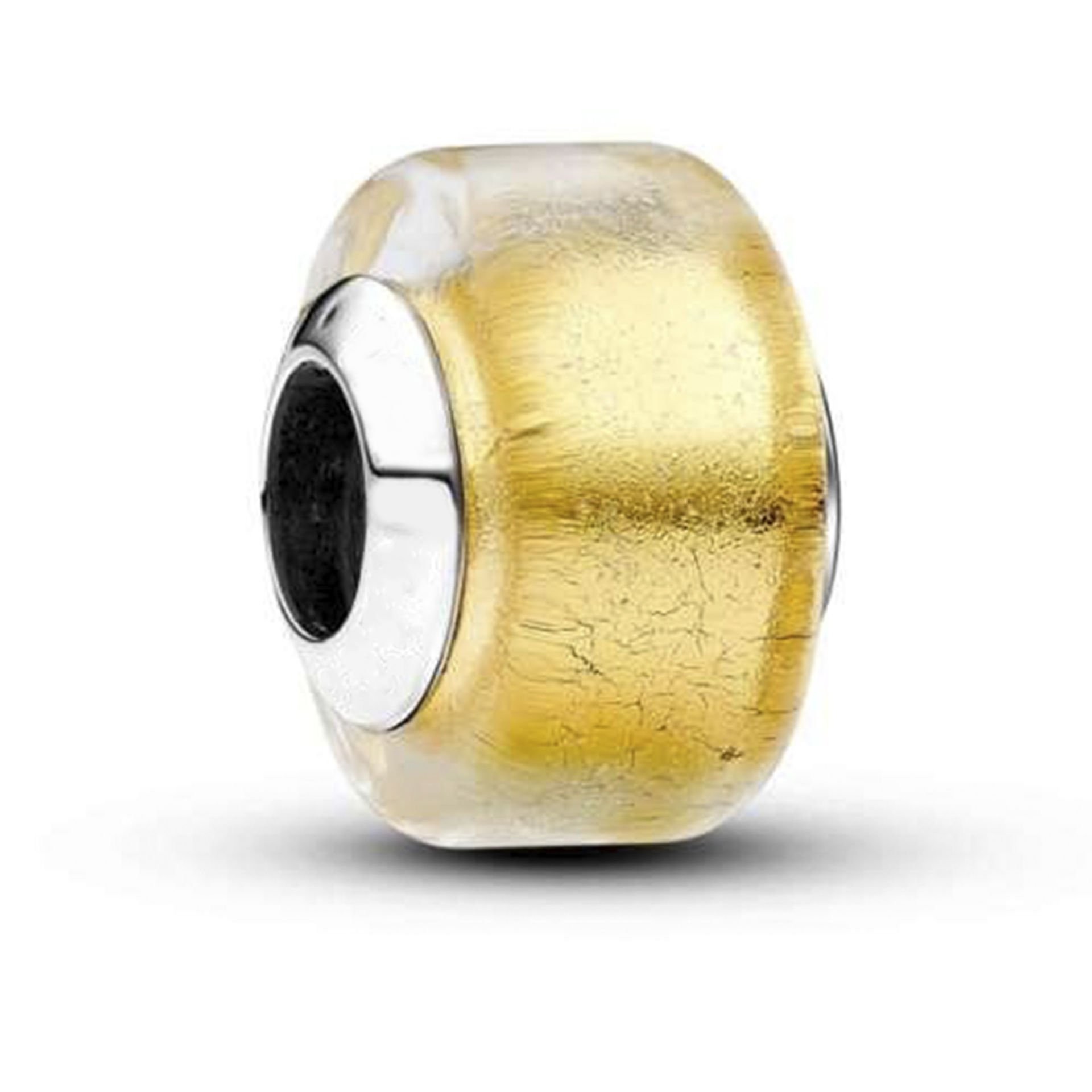 Nur Silver Altın Mini Murano Charm NUR-CM00456