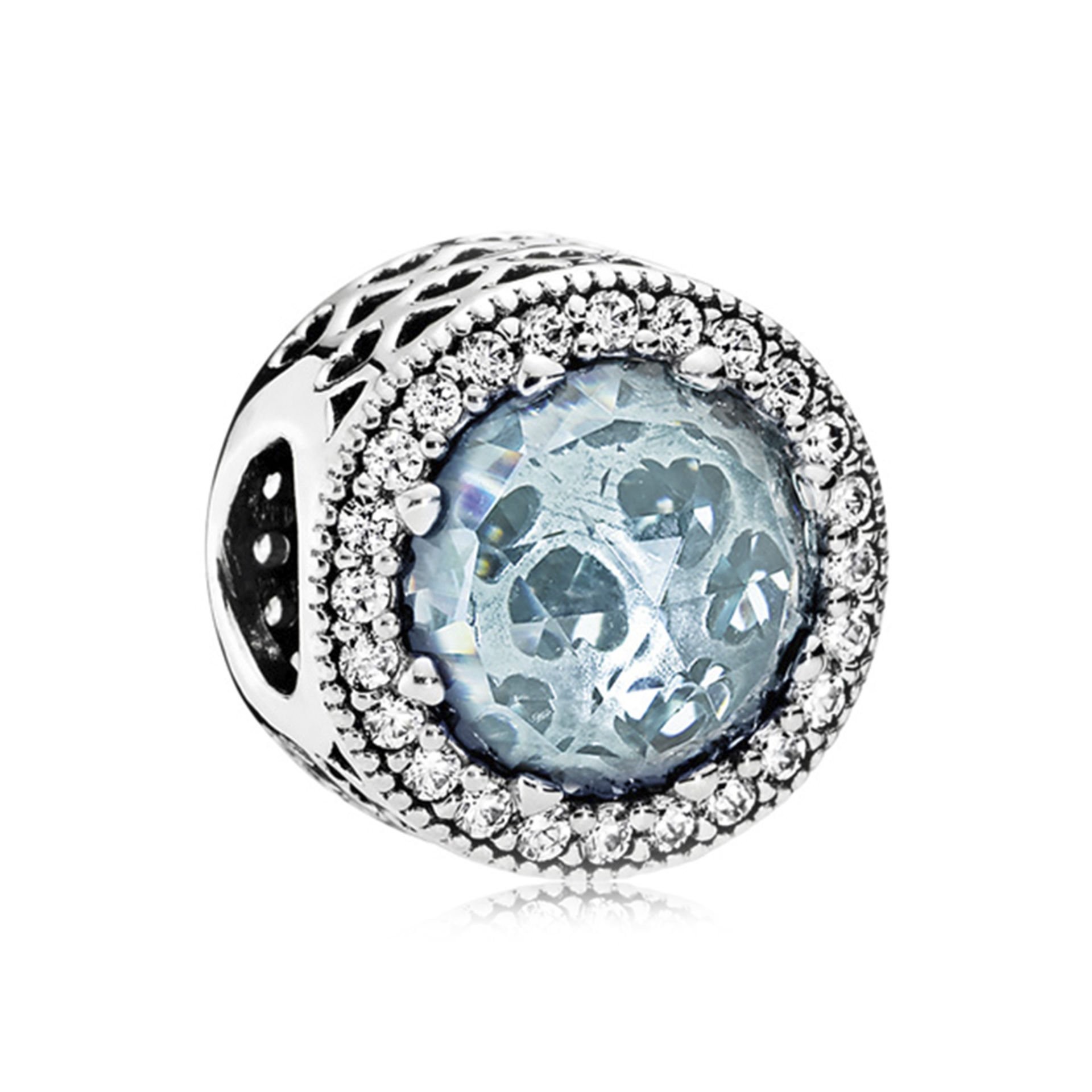 Nur Silver Buzul Mavisi Parlak Kalpler Gümüş Charm NUR-BL00064