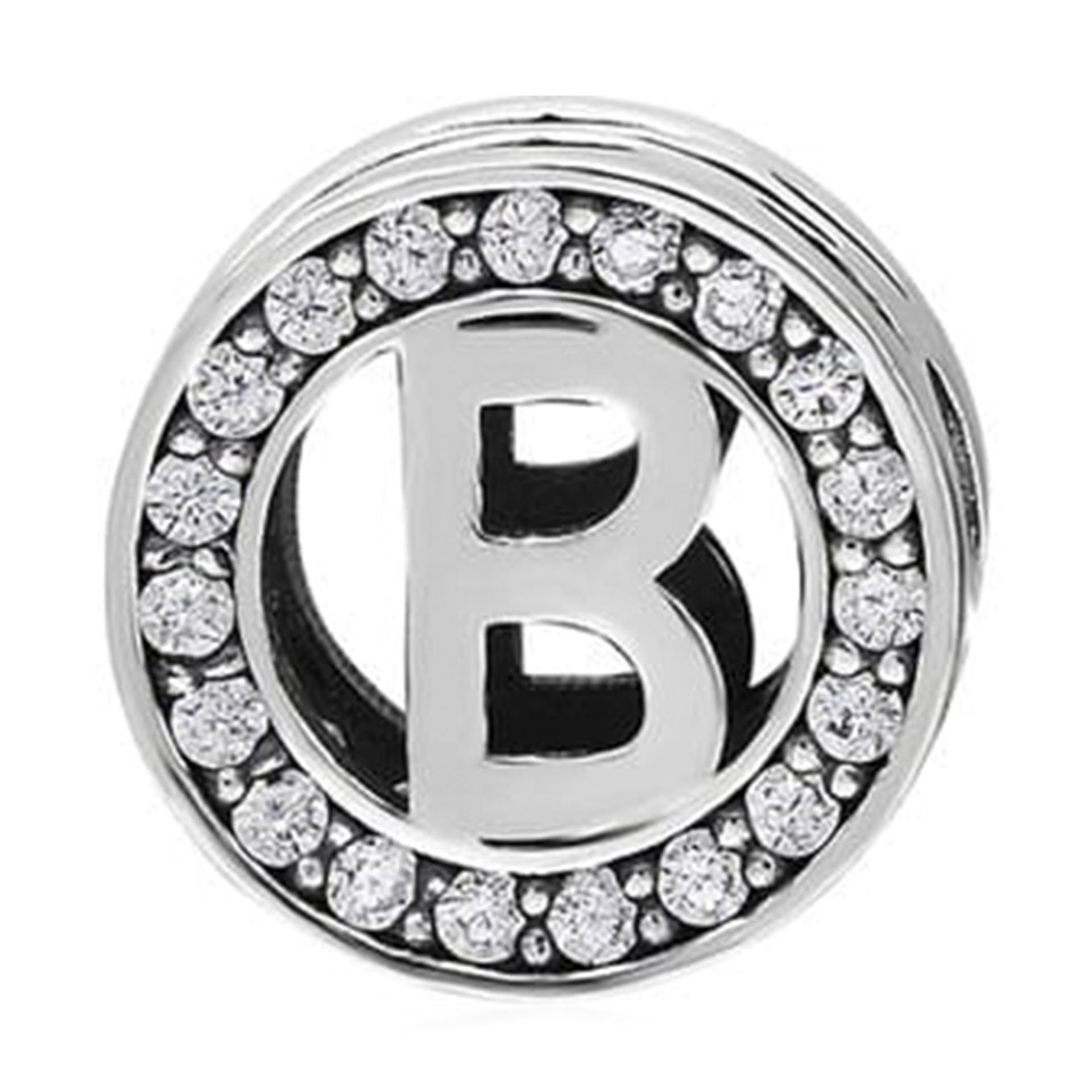 Nur Silver Taşlı B Harf Gümüş Charm NUR-CH00019