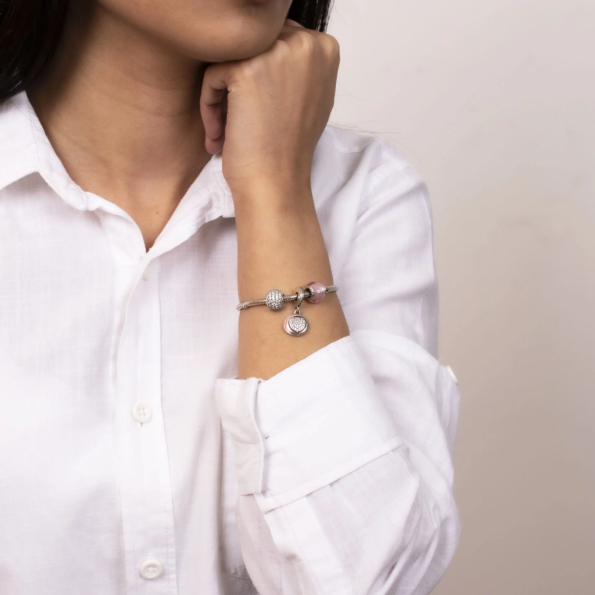 Nur Silver Gümüş Kombin Bileklik NUR-BL07755