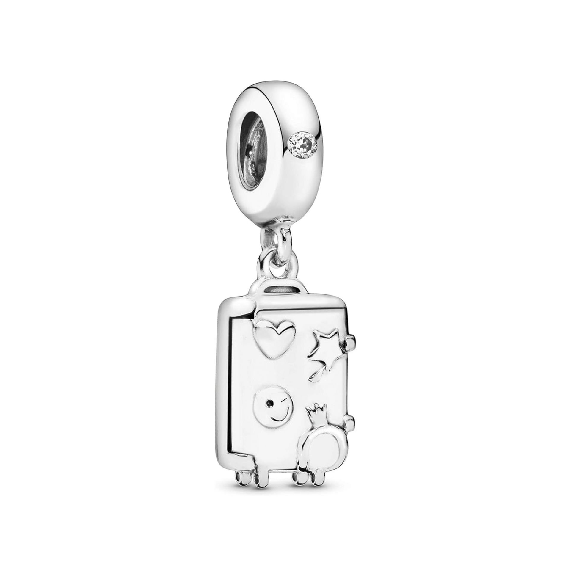Nur Silver Sallantılı Valiz Gümüş Charm NUR-BL01404