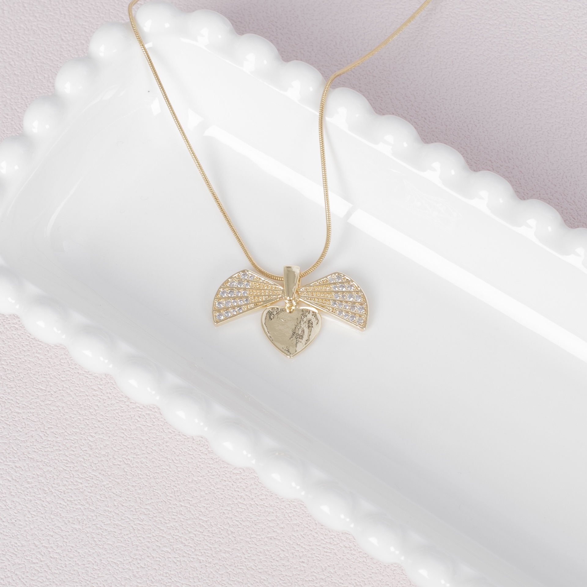 Nur Silver Açılabilir İstiridye Gold Çelik Kolye NUR-CL00390