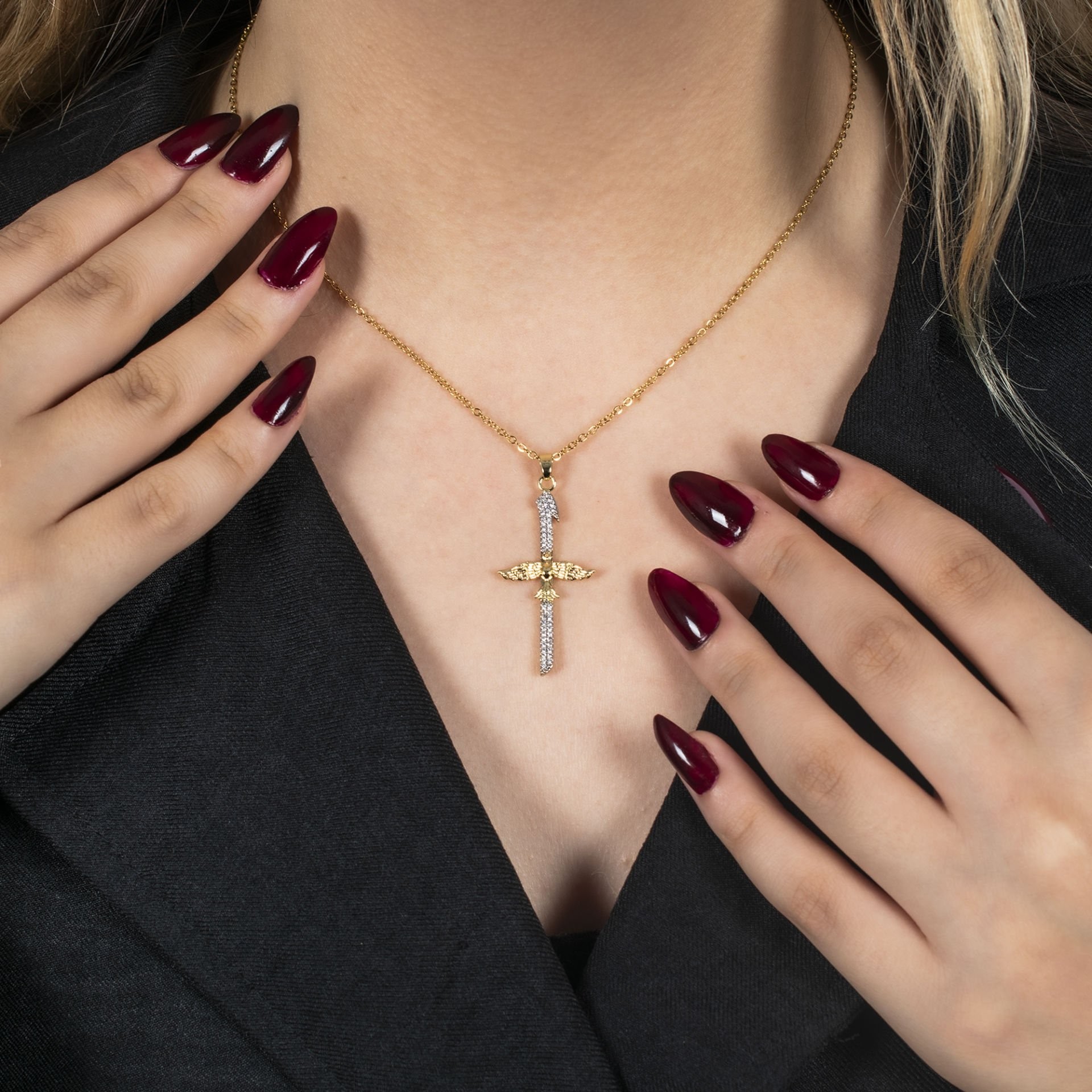 Nur Silver Anka Kuşu Çelik Kolye NUR-KY03207
