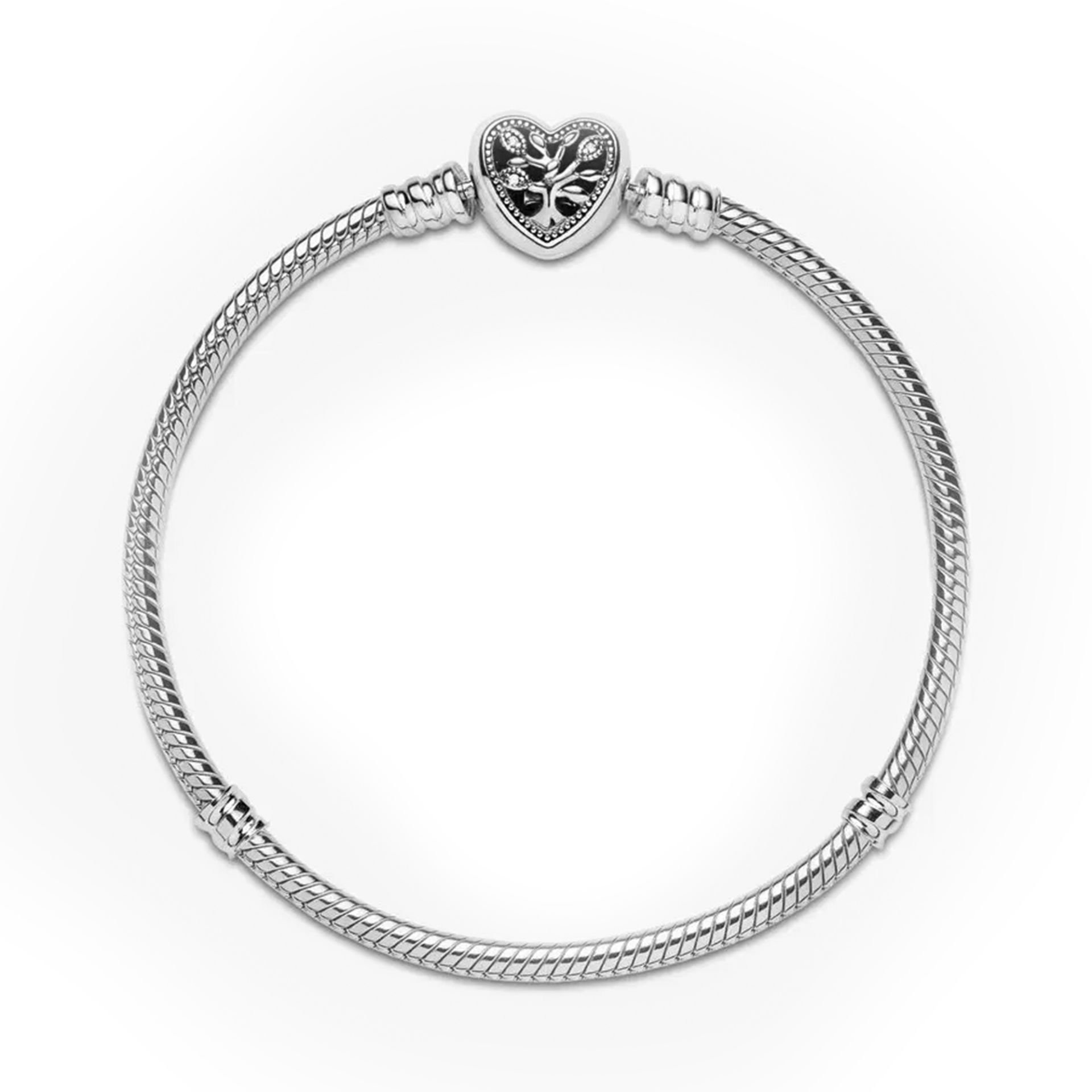 Nur Silver Ağacı Kalp Klipsli Gümüş Bileklik NUR-BL00011